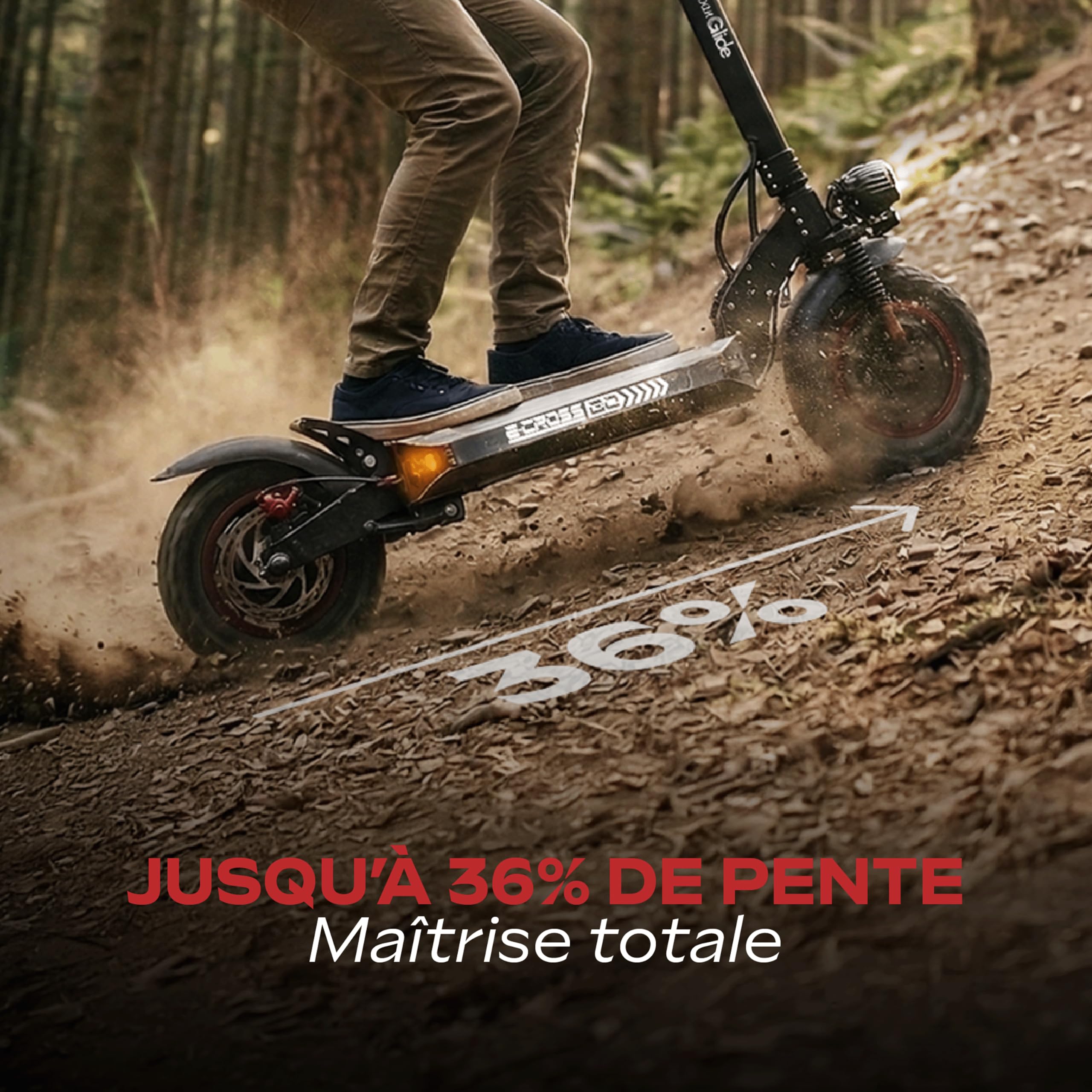 Trottinette Électrique Adulte UrbanGlide ECROSS GO – Autonomie Jusqu'a 50 km - Pneu Tubeless 10" - Batterie 54V - Poids 22Kg