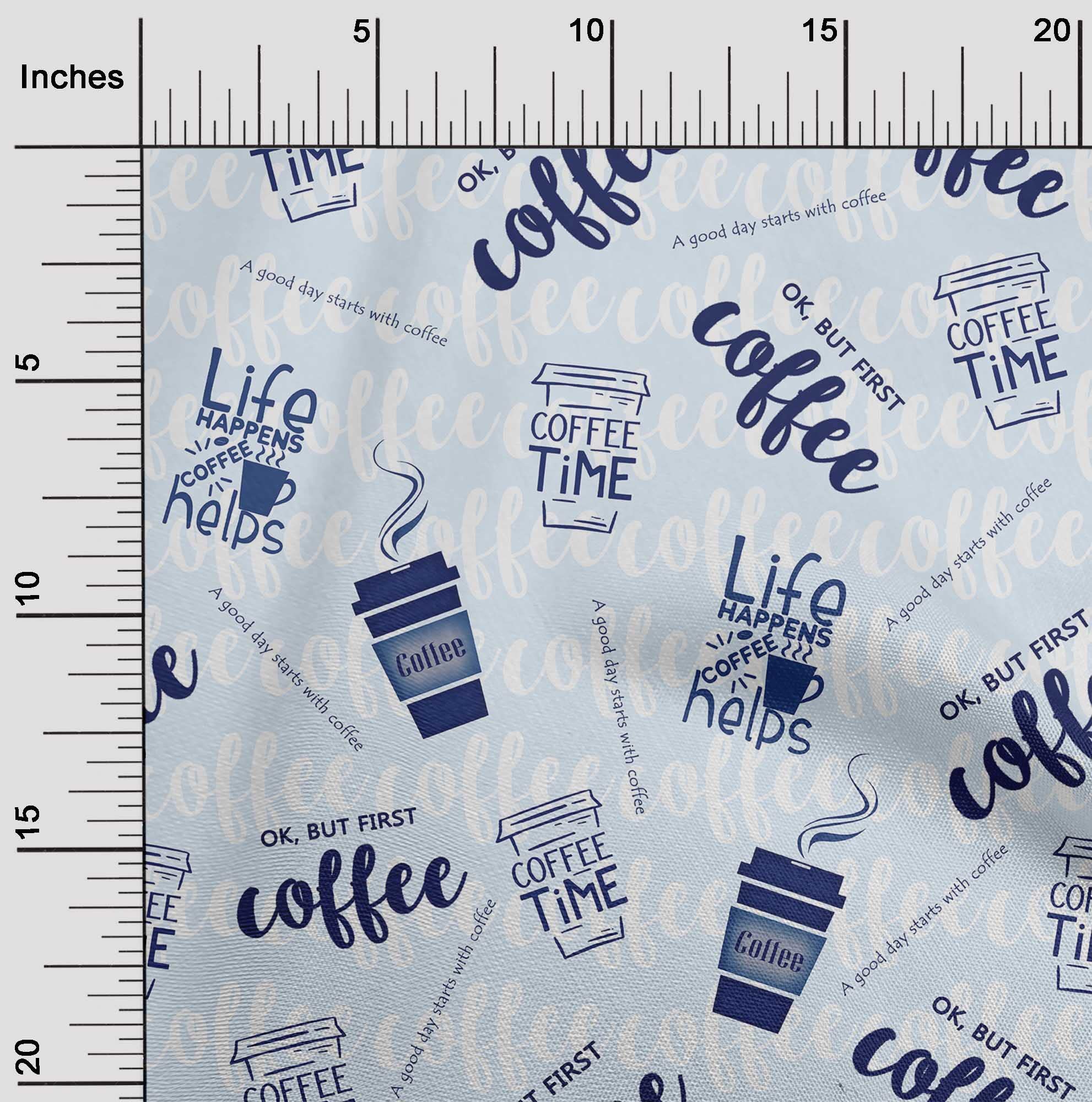 oneOone Chiffon Di Viscosa Blu Ottanio Tessuto Fogliame Mestiere