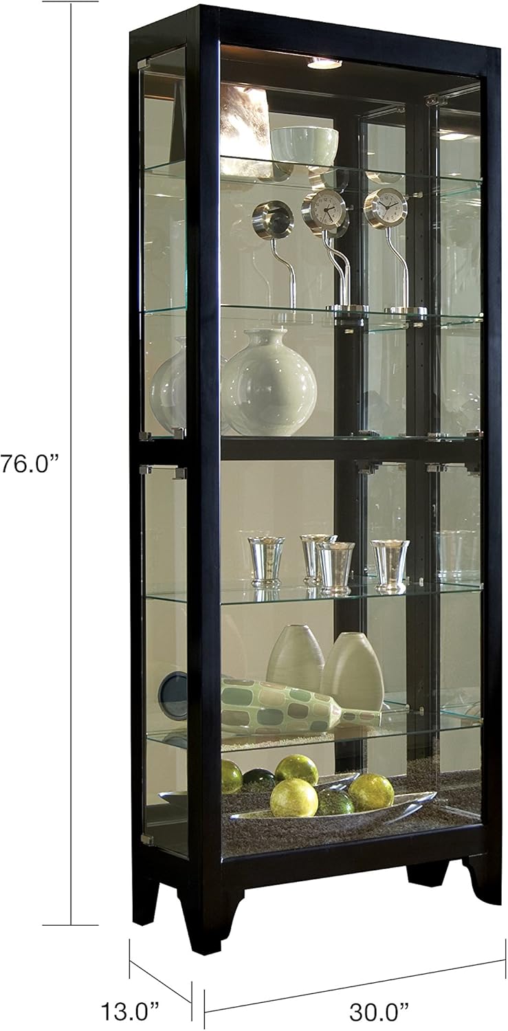 Right2Home Pulaski Curio, 30 by 13 by 76", Black
