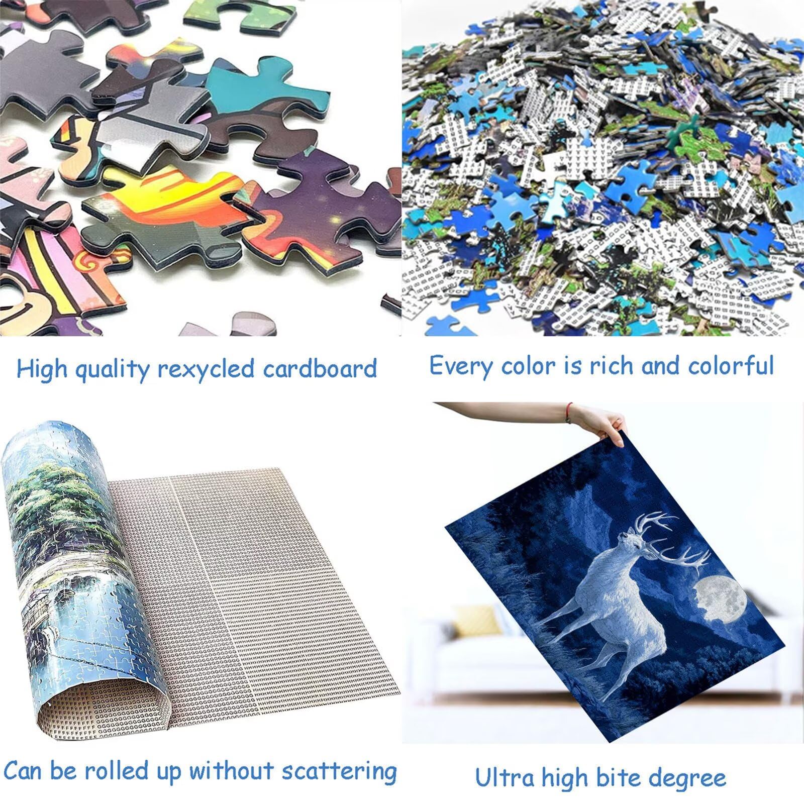 Puzzle 4000 elementów jeleń puzzle dla dorosłych góra 141 x 87 cm unikalne rzemiosło klasyczne 3D drewniana układanka do rodzinnych gier aktywnych, układanka zrób to sam do dekoracji ścian domu