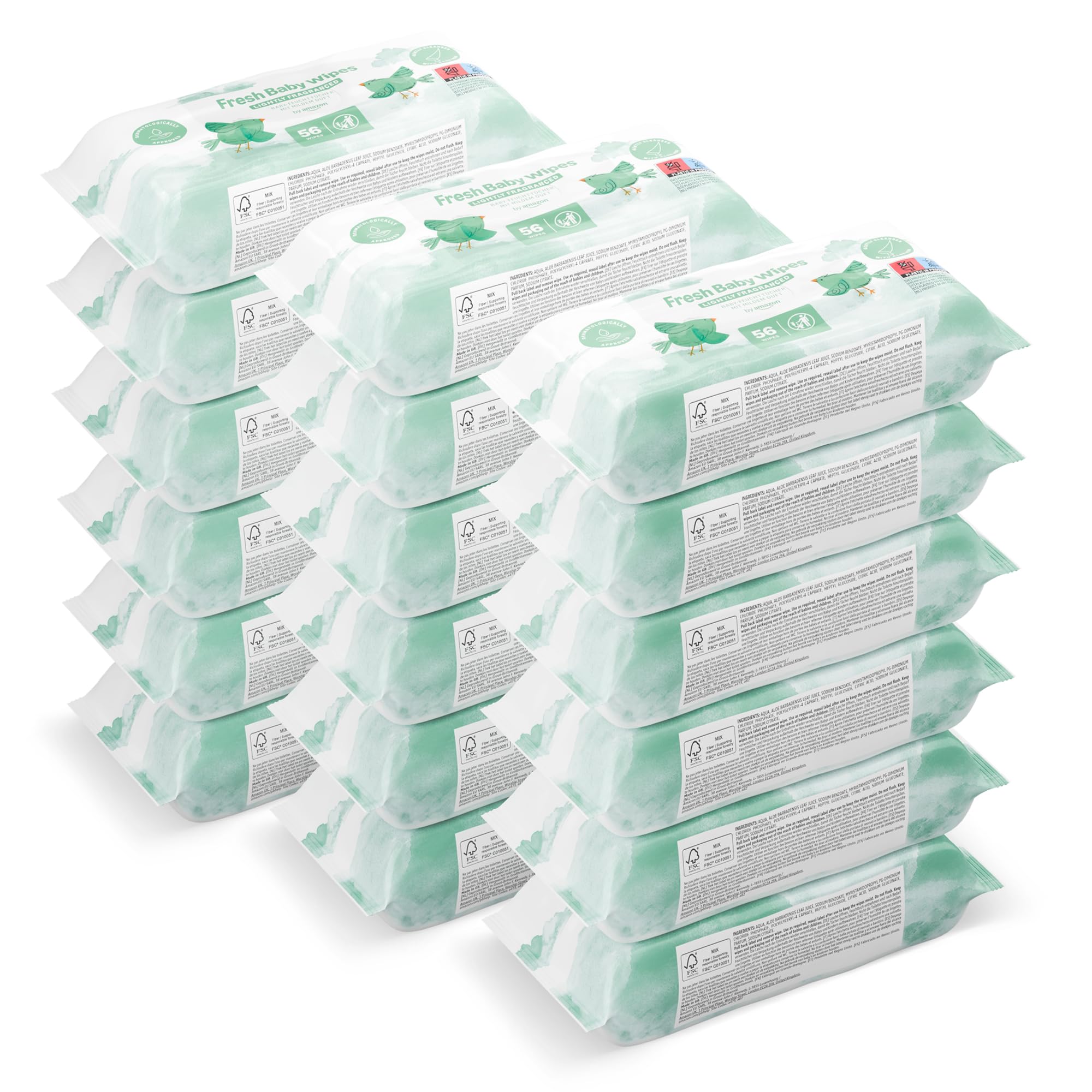 Fresh Baby Wipes, 1008 Wipes, 18 Pack of 56, (Previously a Mama Bear Brand, Same Product)