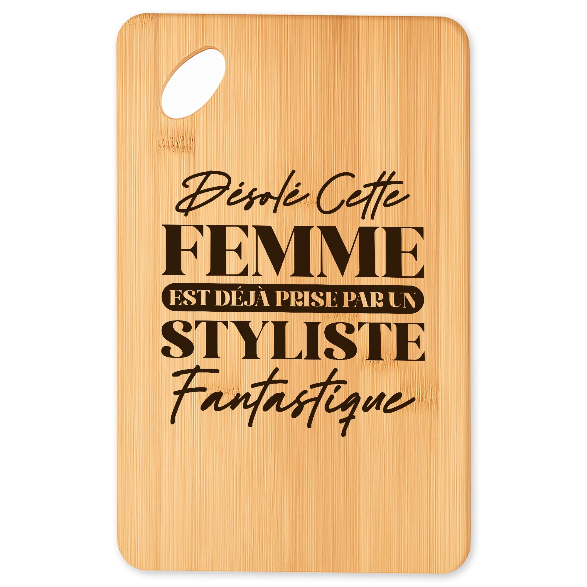 Planche à découper en bambou pour styliste et plateau apéro original