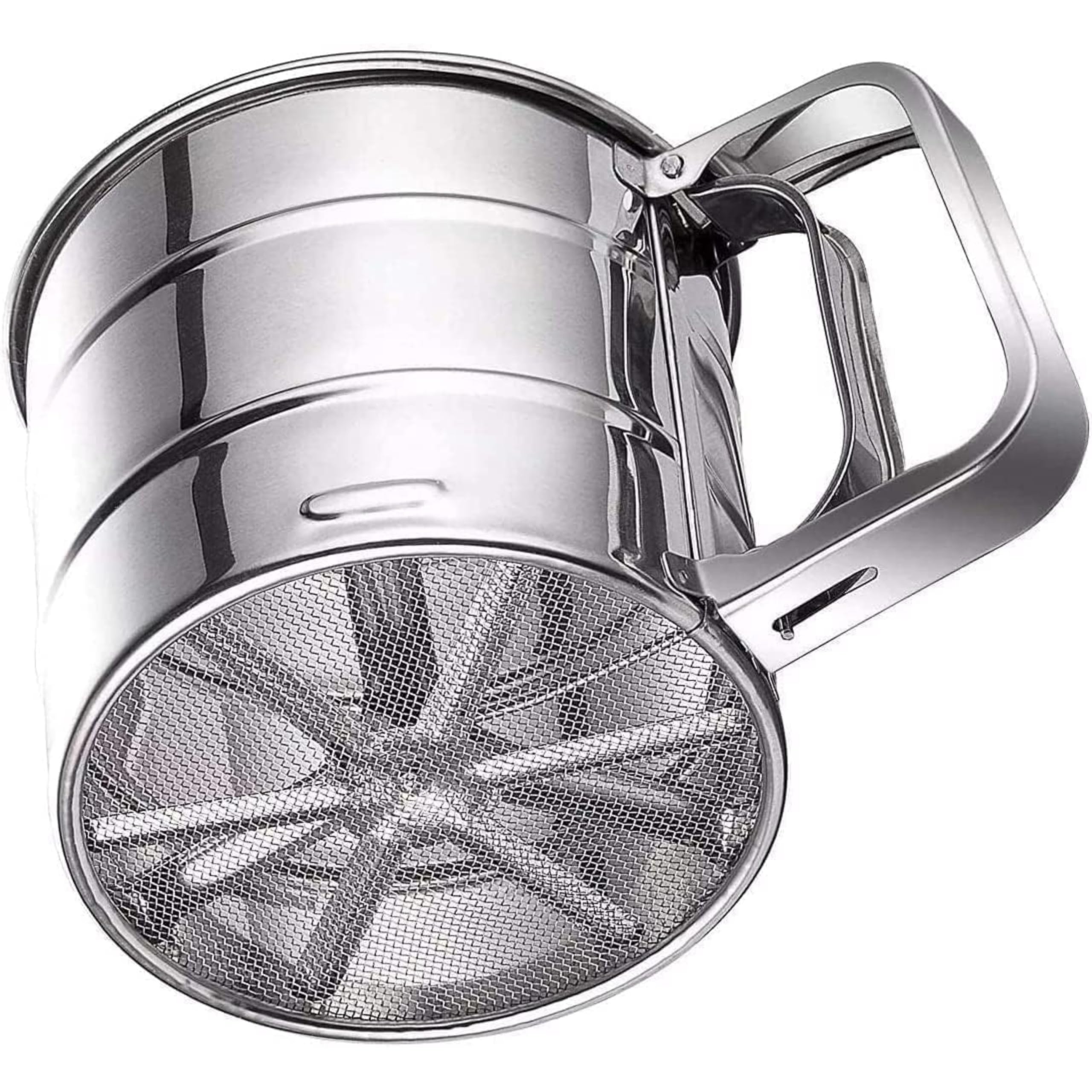 Stainless Steel Flour Sifter Cup, Hand Press Atta Chalni/Atta Channi, Fine Mesh Flour Sieve for Baking, Maida, Powdered Sugar & Cocoa, Durable Kitchen Tool-picture-18