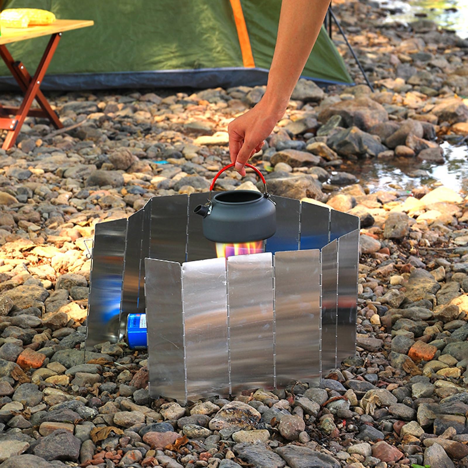 Pare Vent Camping Pare-Vent Pliable Aluminium Camping - 10 Plaques - Pour Réchaud De Camping - Léger Et Portable Camping Réchaud Extérieur
