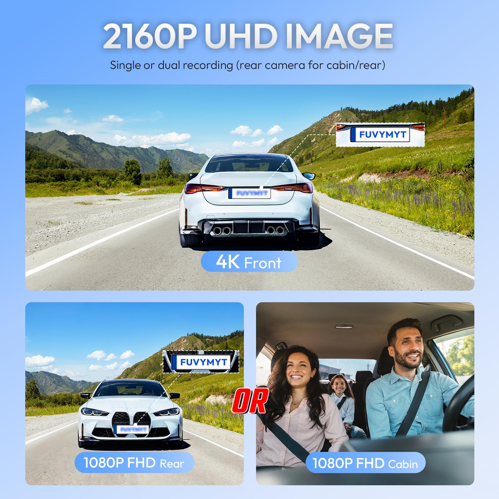 Kamera samochodowa 4K do Hyundai IONIQ 5 2025 (7-wentylacyjny) i 2024 IONIQ 5 N, styl OEM, obraz UHD 2160P, wbudowane WiFi i aplikacja, nagrywanie w pętli, czujnik G, Plug & Play, karta 64 GB