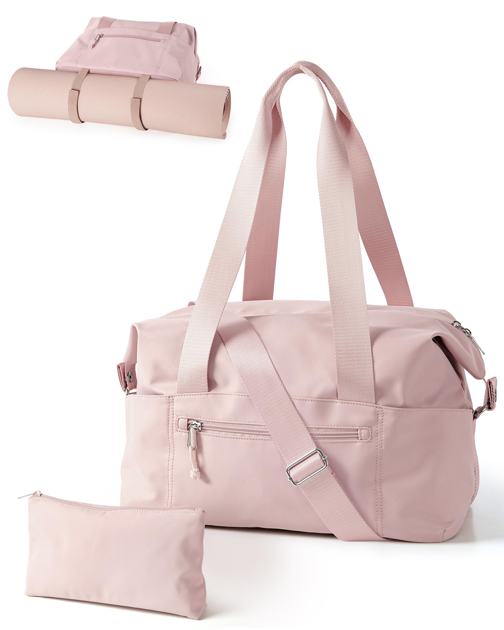 Small Gym Bag with Yoga Mat Holder, Wet Pocket and a Separate Pouch