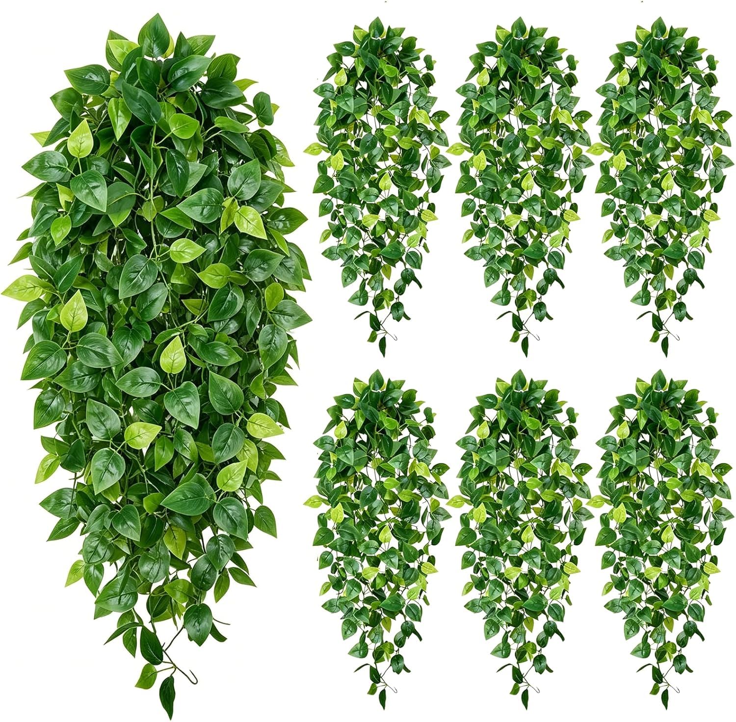 Fairblo 6Pcs Artificial Hanging Plants 100cm Fake Ivy Vines Pothos Leaves