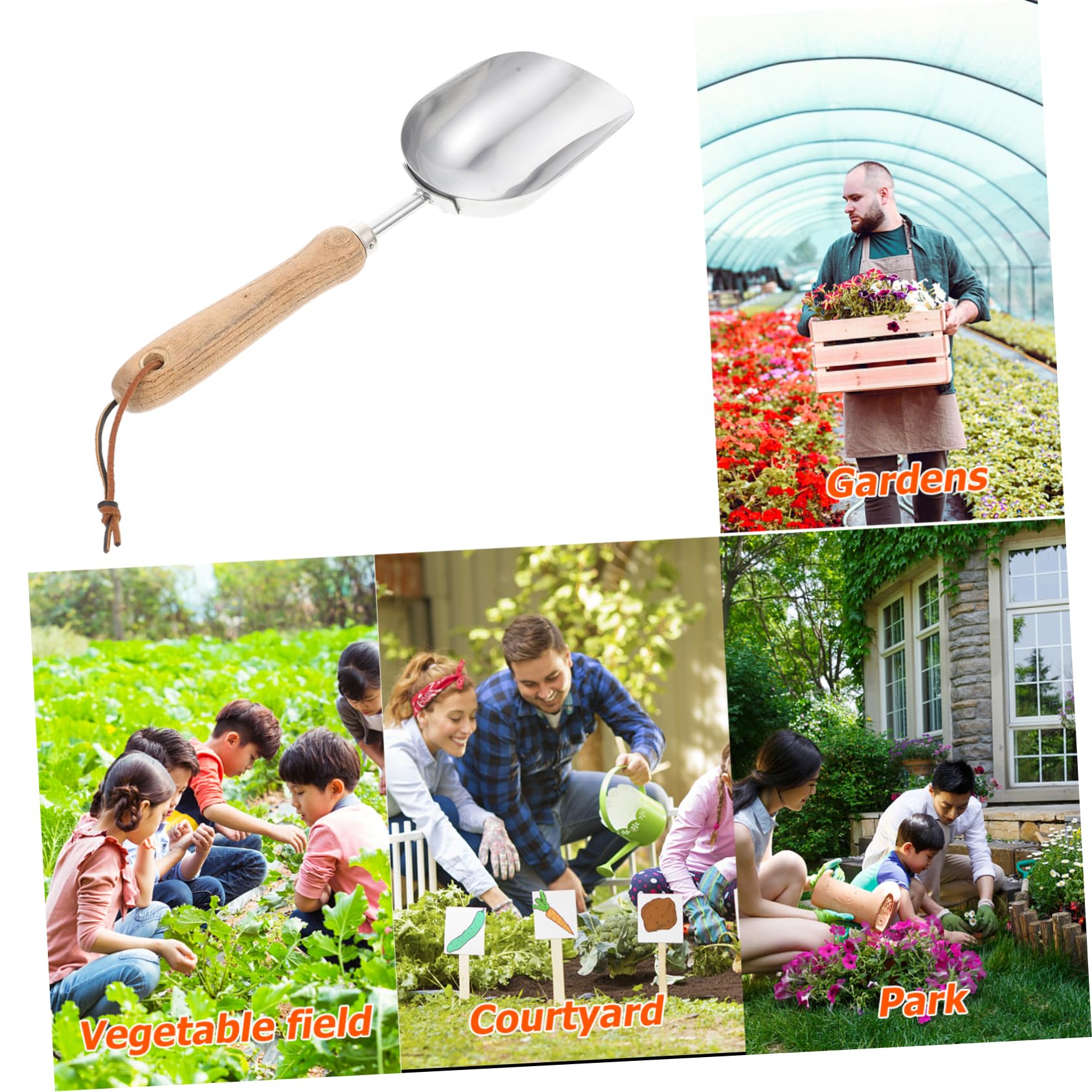 ifundom 2 Stück Gartenerde Schaufel Garten Handschaufel Landschaftsbau Spatenschaufel Garten Handkelle Werkzeug Kompakte Gartenschaufeln Gartenzubehör Gartengeräte Rostfreier