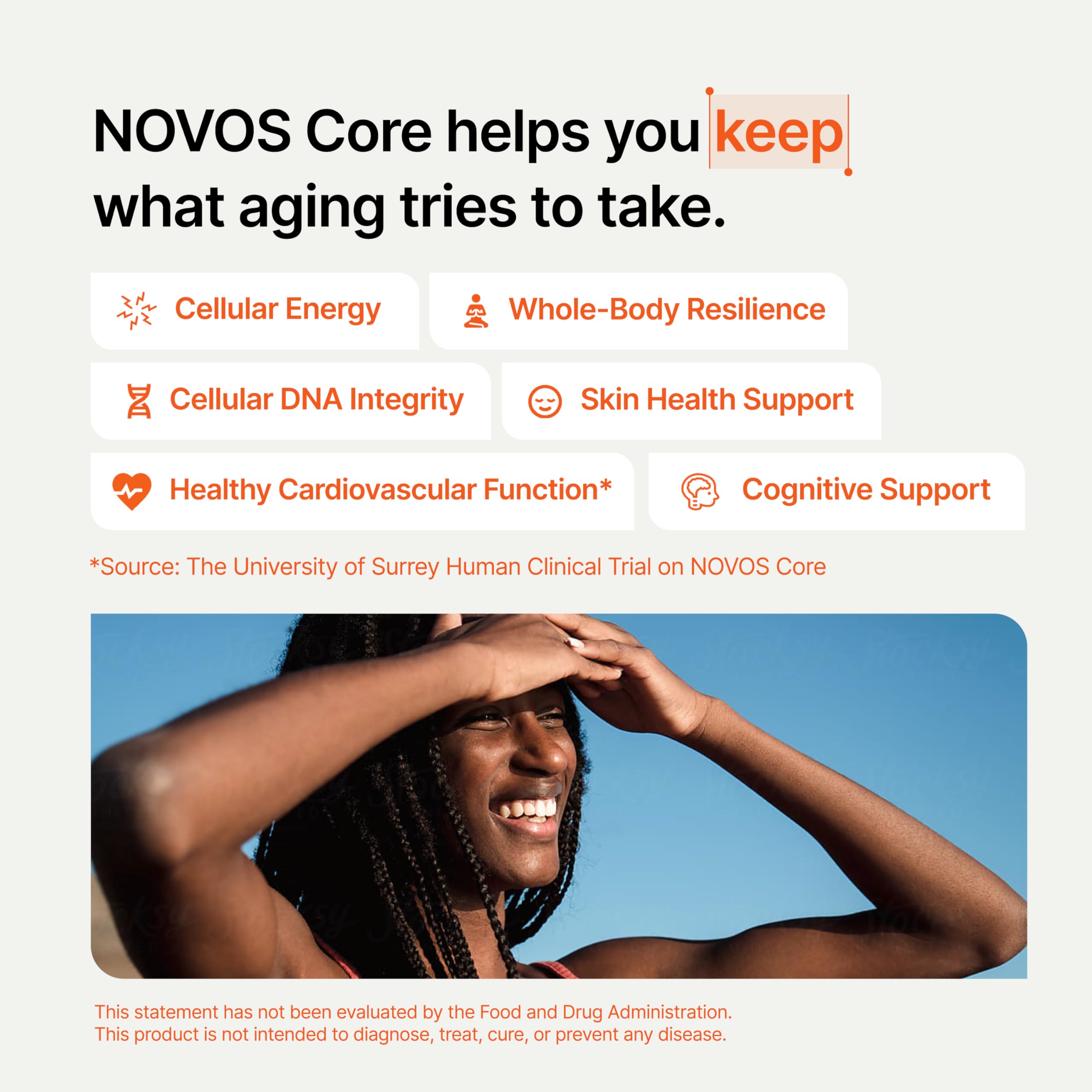 Novos Core Longevity Supplement Drink Mix, Orange, 30 Servings — Amazon image 7