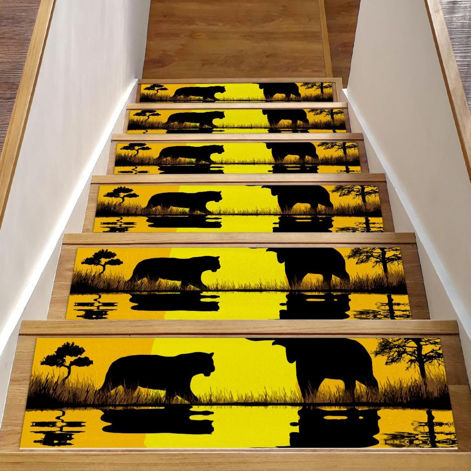 Tapis d'escalier d'intérieur savane africaine pour sublimer et protéger les marches de la maison