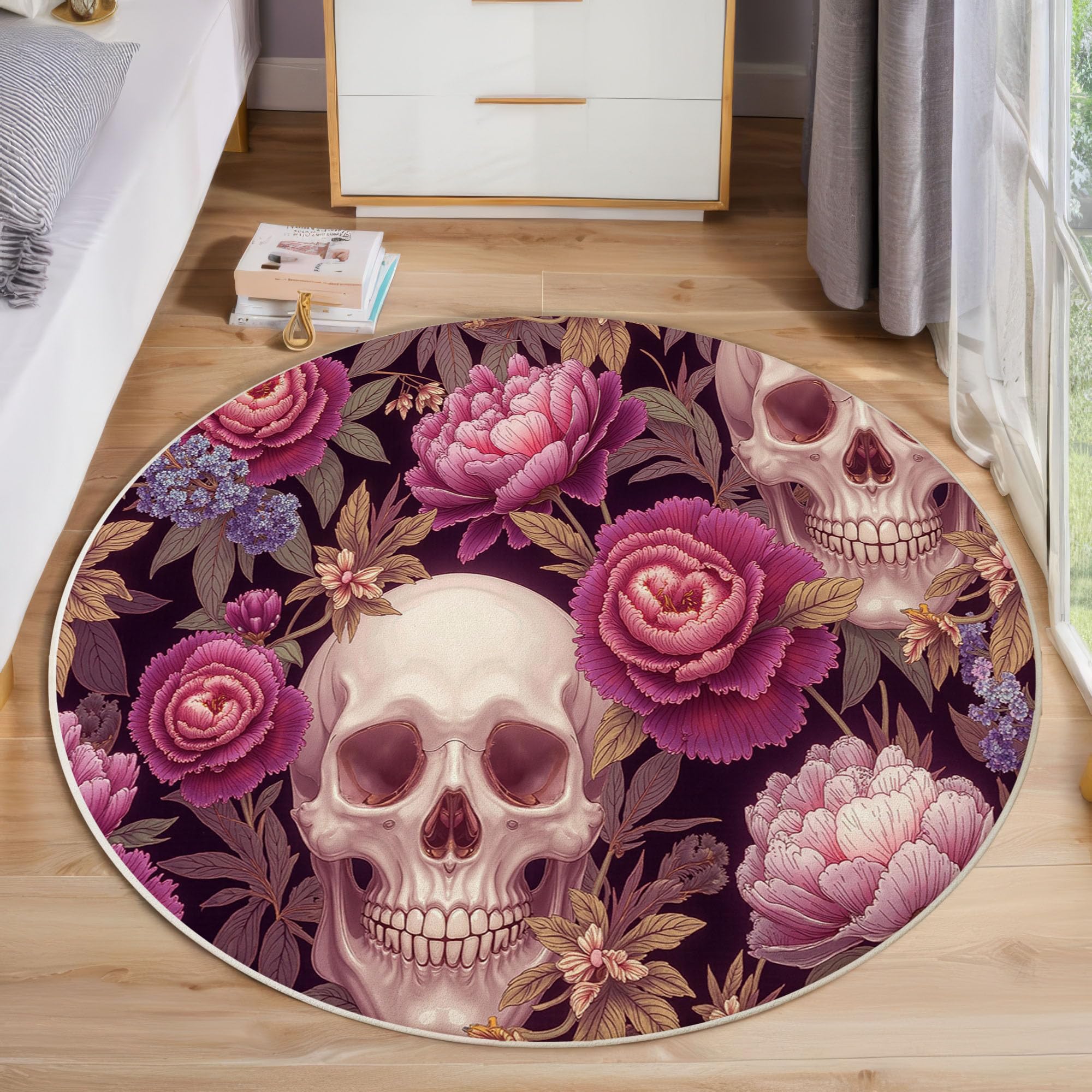 Tapis de salon rond antidérapant au motif mystique pour réveiller votre entrée