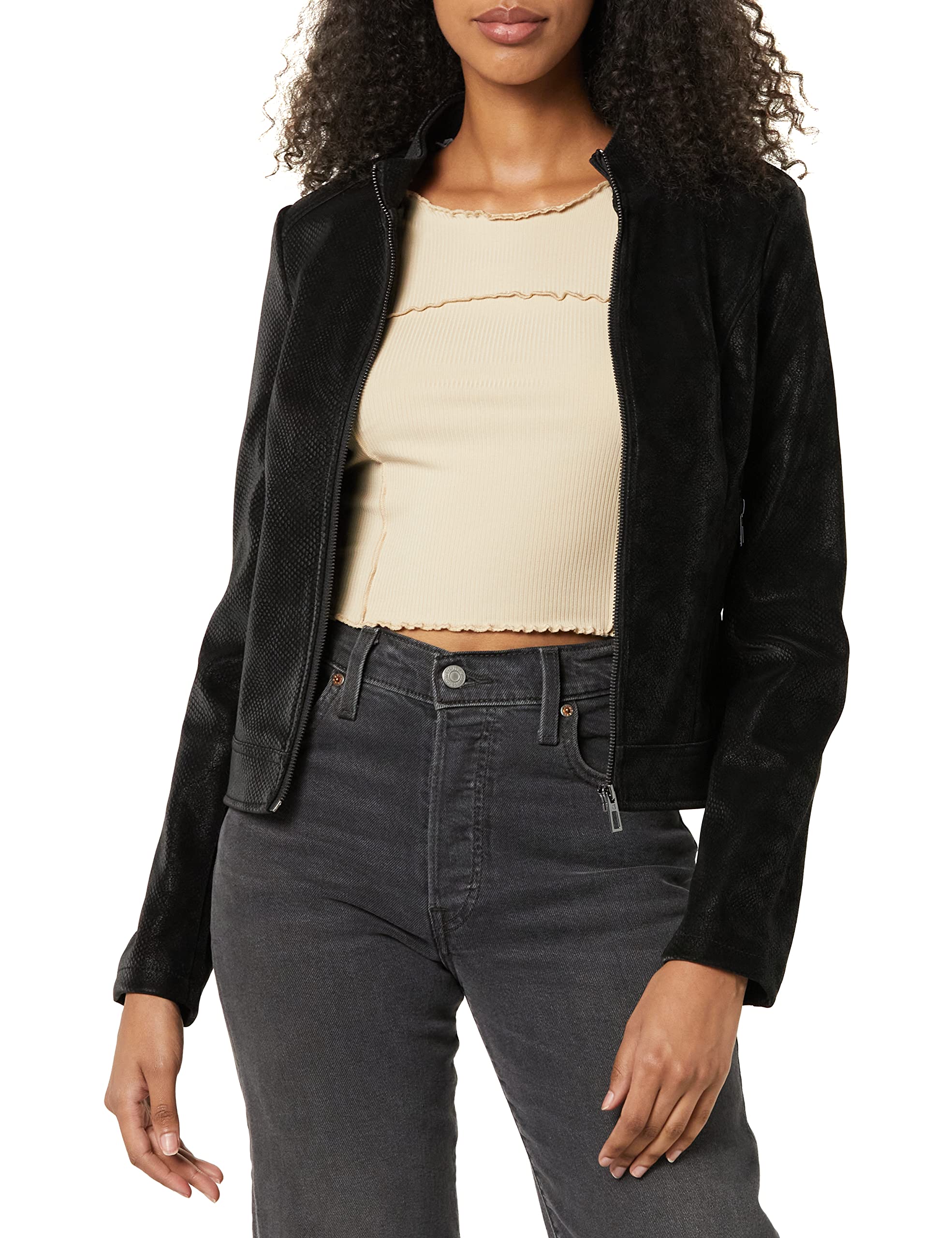 Desigual Chaq_las Vegas, 2000 Black, CAPPOTTO PU Donna (Pacco da 1)