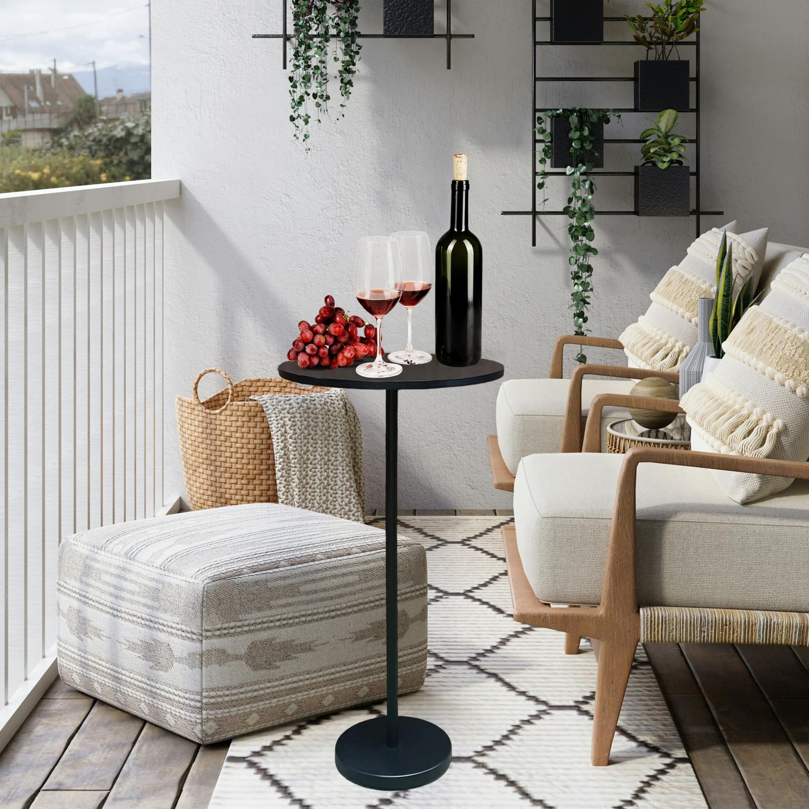 Accent Tables ZEXVIDA Round Drink Table,Small Pedestal Table,Small