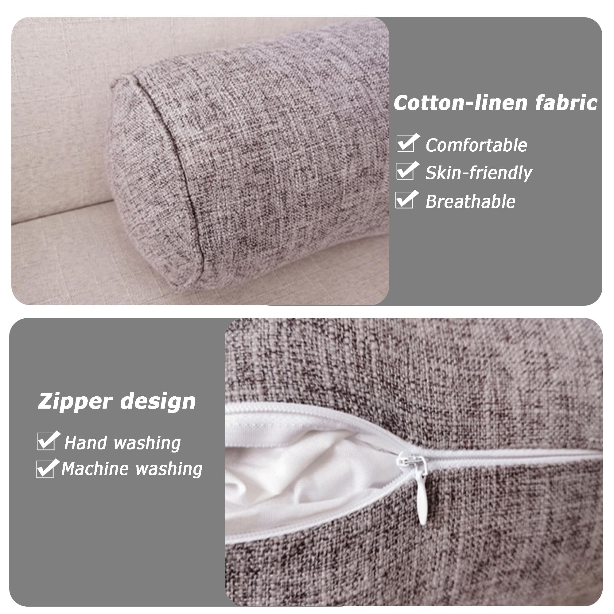 XANAYXWJ Cuscino Rotondo Blu per Letto e Divano - Cuscino di Supporto Lombare 120x20 cm Elegante Cuscino Cilindro da Giardino per Esterni Comodo Accessorio per la Decorazione della Casa