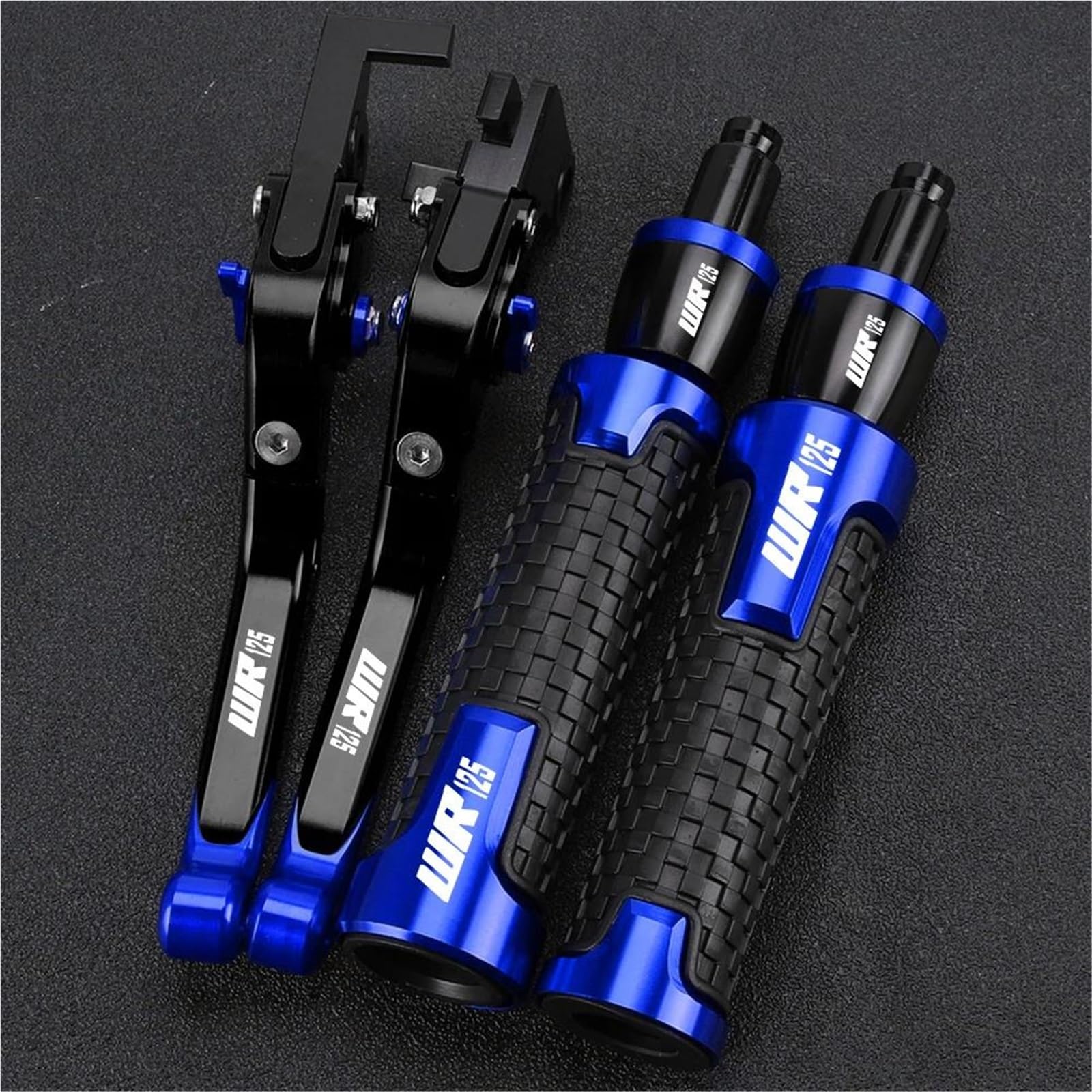 VQLDPX Handlebar Levers Motorcycle Brake Clutch Lever Handlebar Grips for WR125 WR125X WR125R 2012-2016 with Handle Bar End Extension Kit Motorbike Clutch Grips Brake Lever