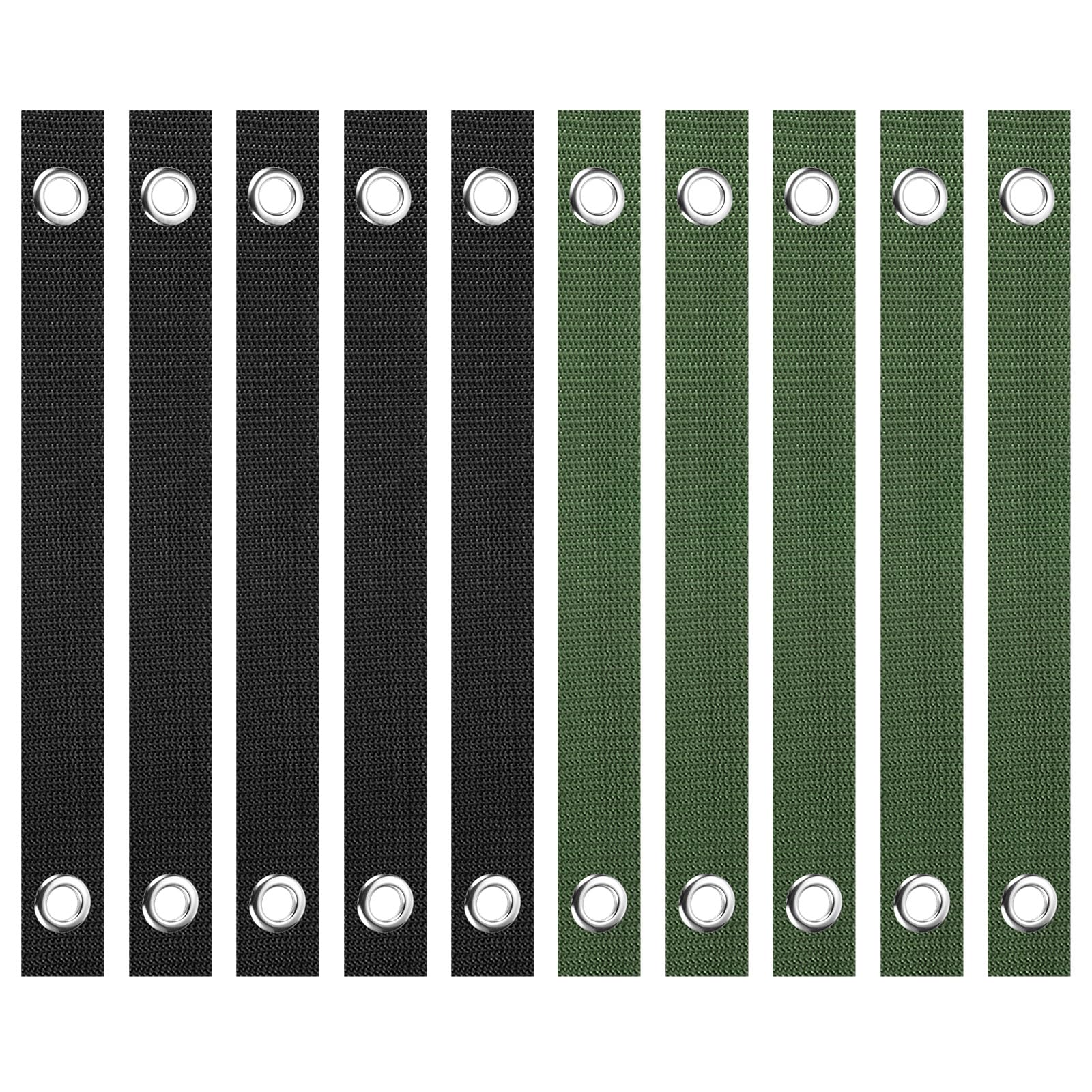 Sangles d'arbre PATIKIL de 16" lot de 20 tuteurs avec œillets noir et vert olive