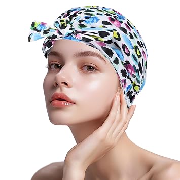YANA Shower Cap for Women - Waterproof, Reusable Shower Cap Watercolor - Blue