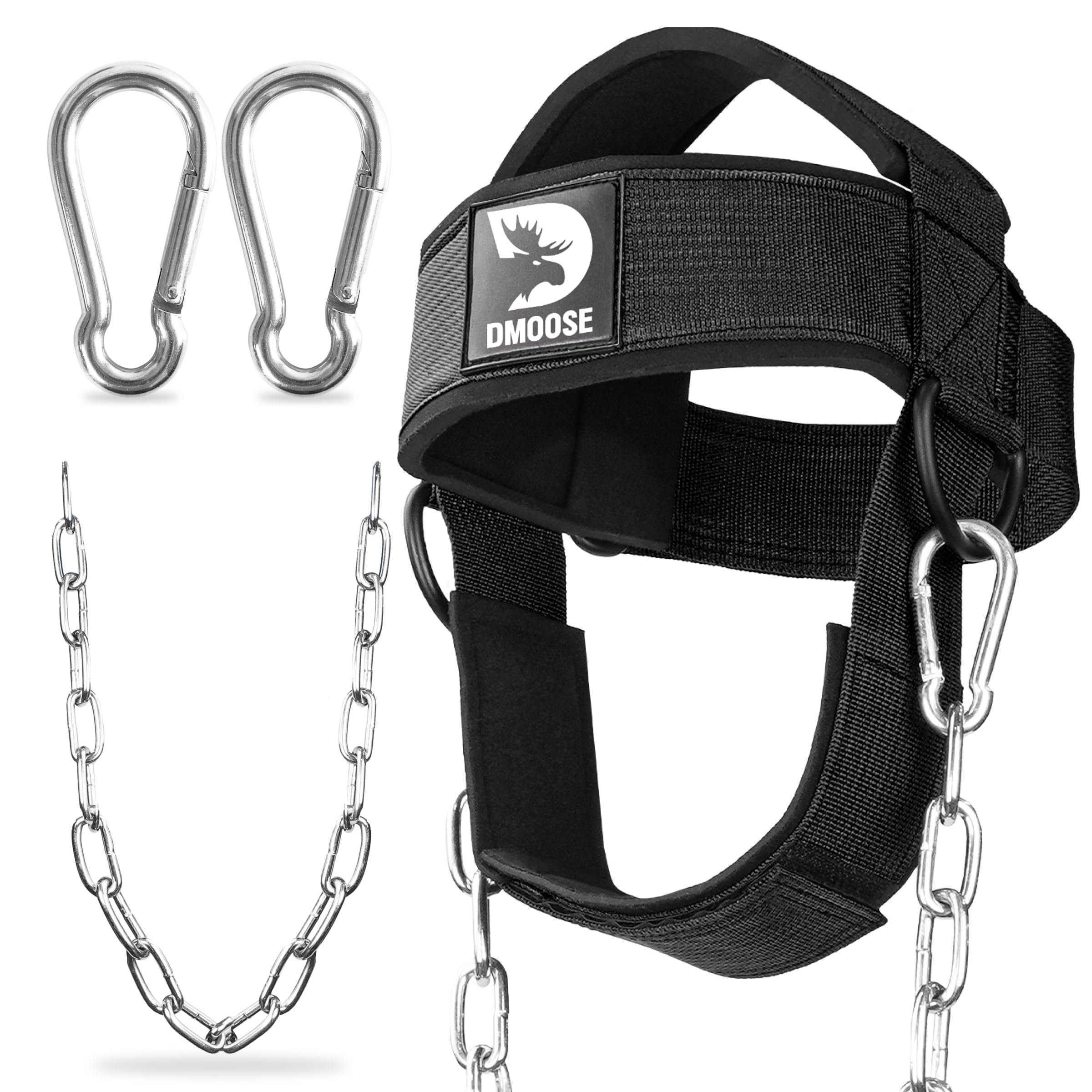 DMoose Nackentrainer zum Gewichtheben - Nackenstrecker mit 30 Zoll schwerer Stahlkette - Nackentrainer Hals training zur Unterstützung der Genesung nach Verletzungen - Nacken trainingsgerät