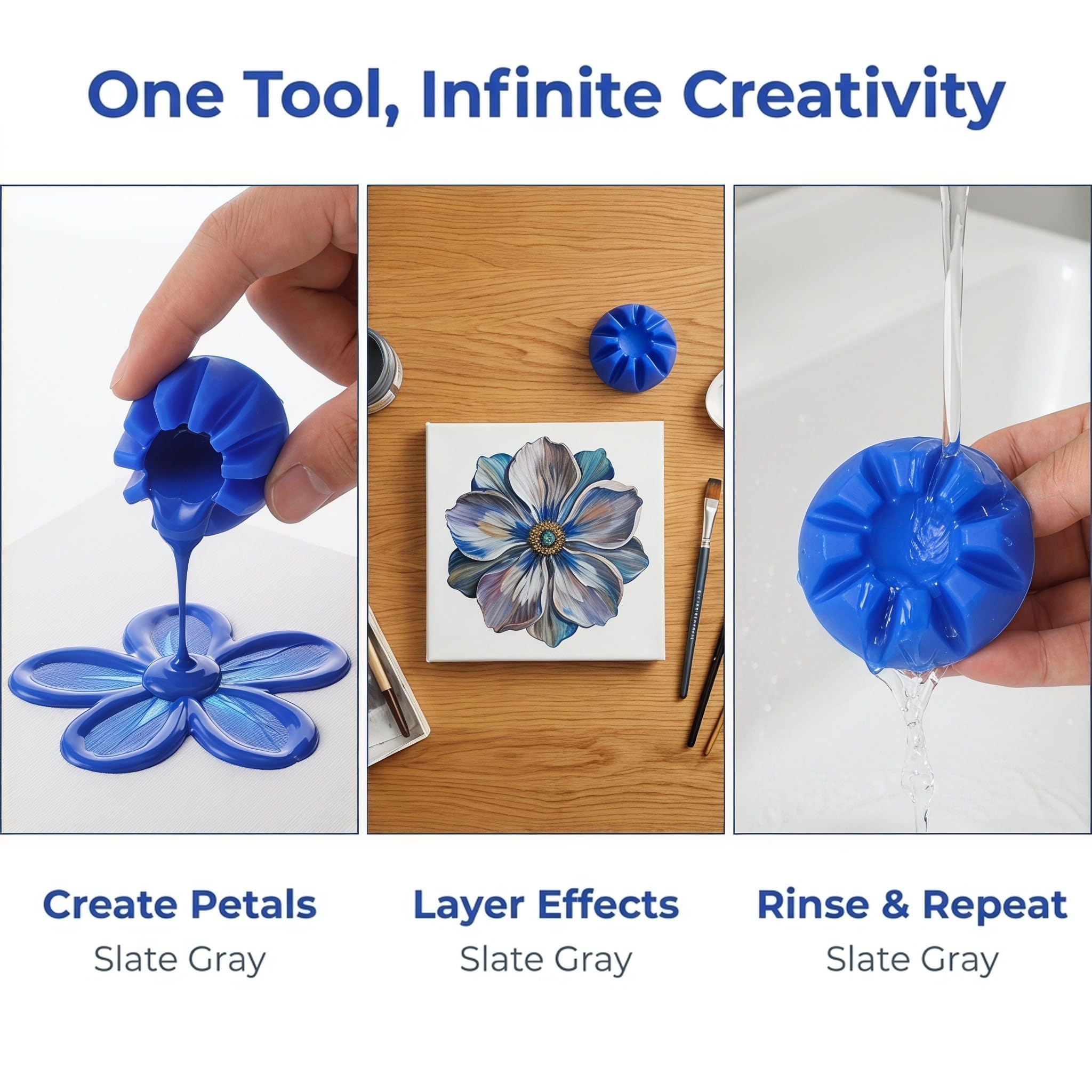 Zerodeko Set di 6 Bicchieri per versare la Pittura a Forma di Fiore, con