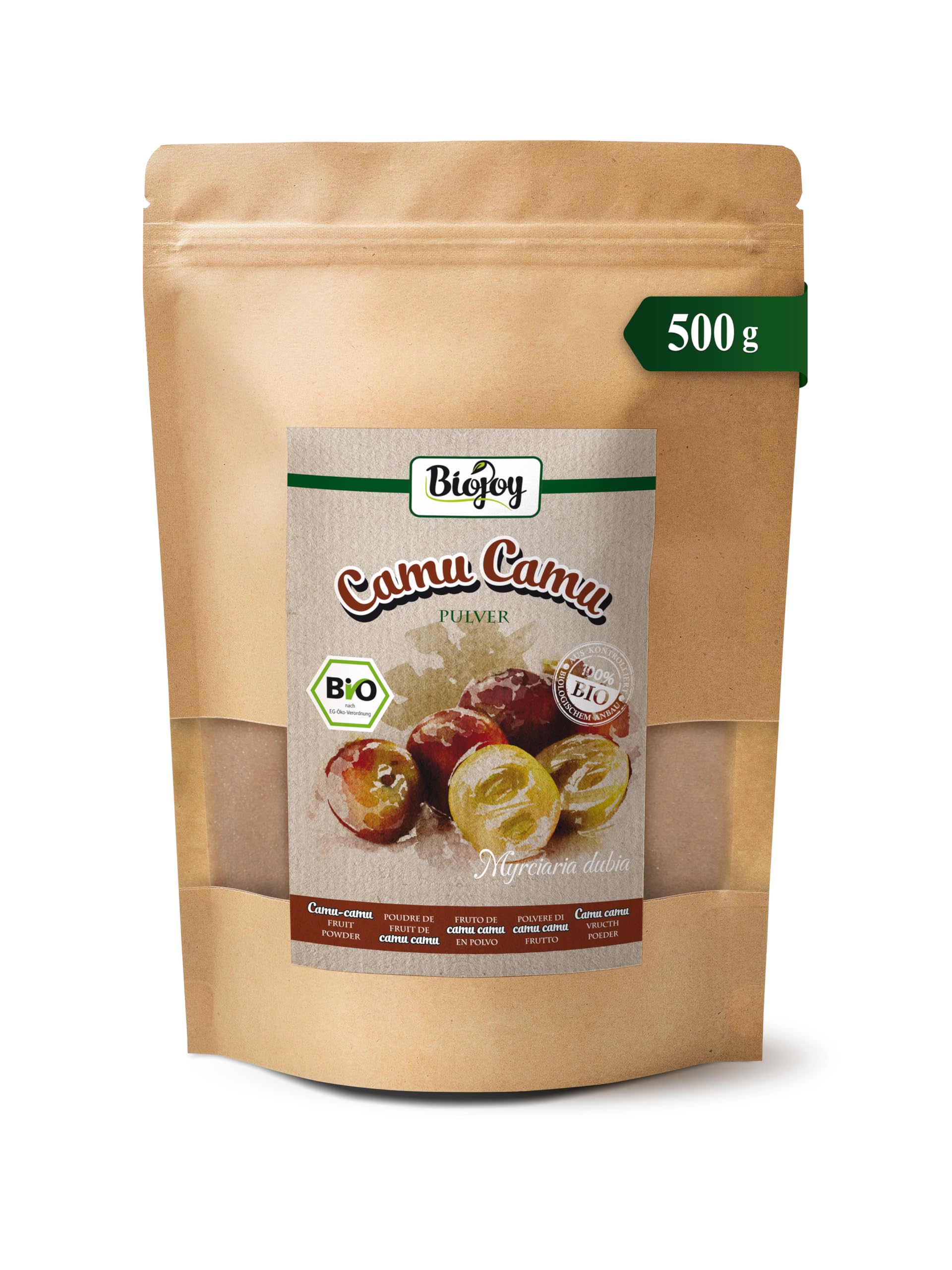 Biojoy Camu Camu BIO in polvere (500 g), Completamente Naturale (Myrciaria dubia)