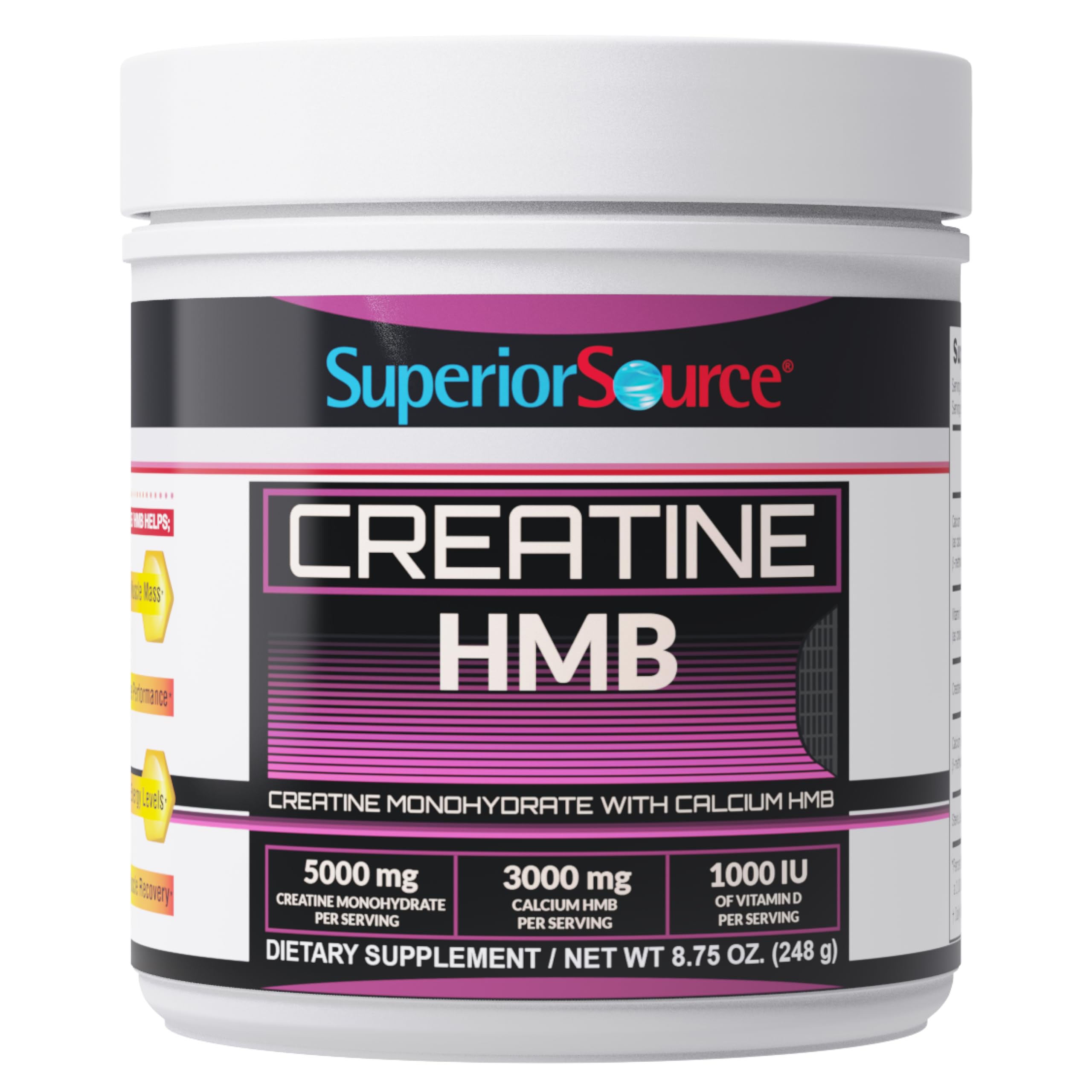 Superior Source Creatine HMB, Muscle, Recovery & Exercise Support, 8.75 oz