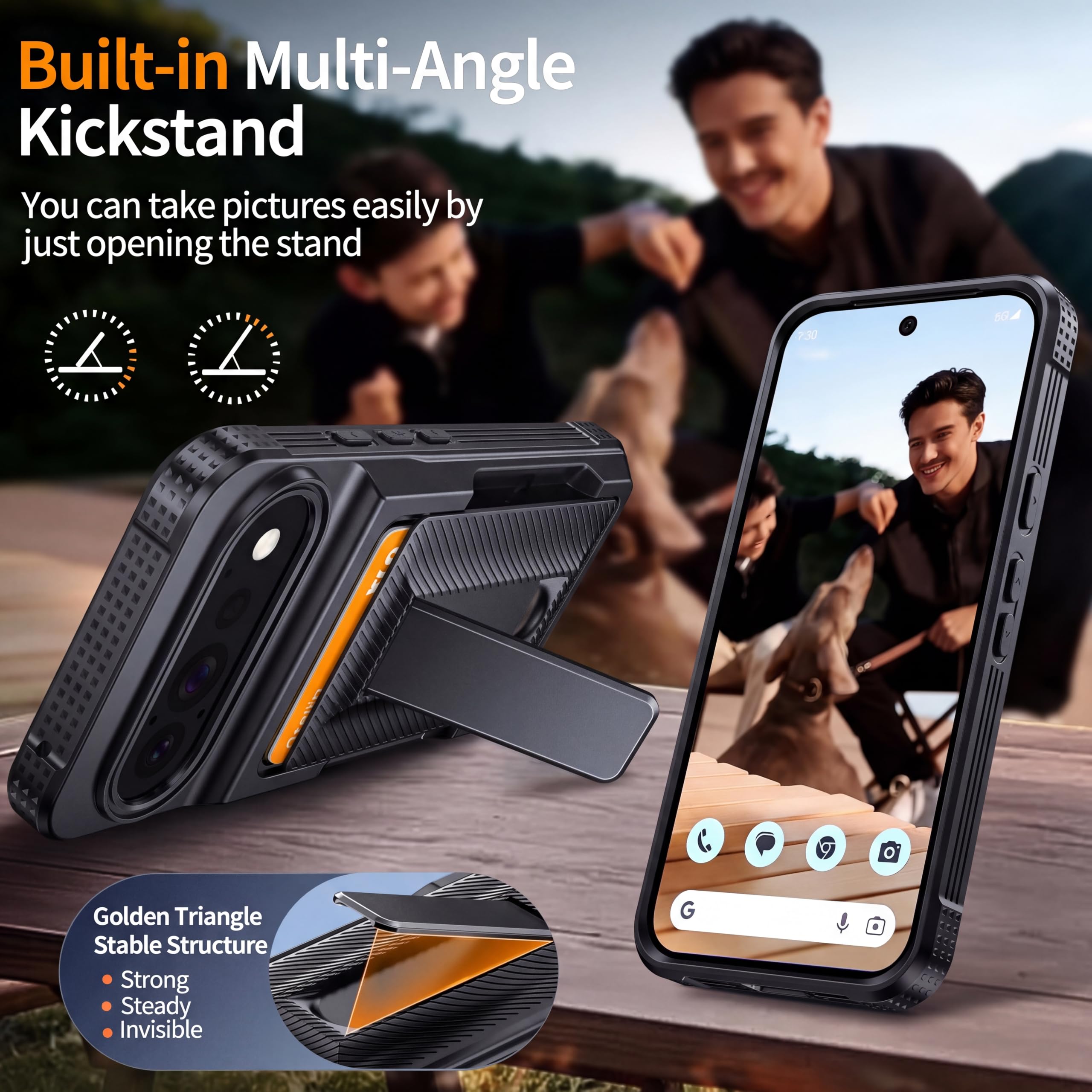 Oneagle Custodia a portafoglio per Google Pixel 11 Pro XL | Protezione | Porta carte di credito 4-5, blocco RFID, protezione per lo schermo della privacy, supporto in metallo a mani libere