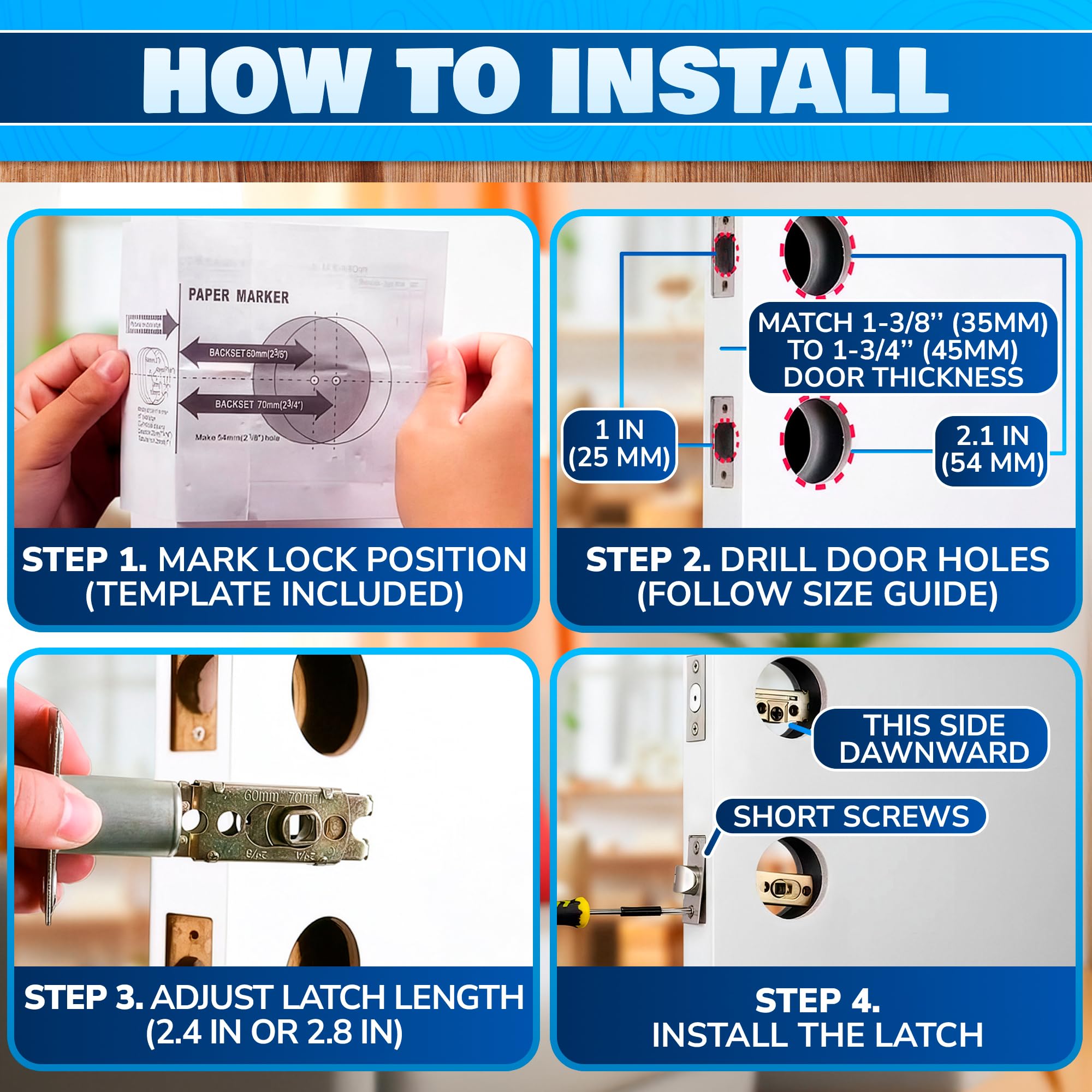 Stainless Steel Mobile Home Door Knobs with Deadbolt -6