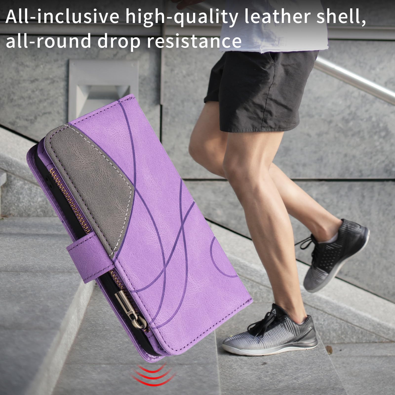 ELISORLI Portemonnee-hoesje Voor Motorola Moto G13/G23 – Met Afneembare Polsband & Crossbody Schouderriem, 9 Kaartsleuven En Standaardfunctie 5 miniatura