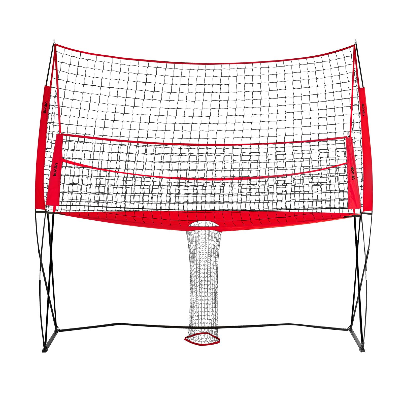 VEVOR Sistema Rete per Allenamento Pallavolo, Attrezzatura Regolabile in Altezza con Ritorno Palla, Stazione di Rete Portatile, Facile da Installare per Giardino, Servizio per Migliorare Precisione