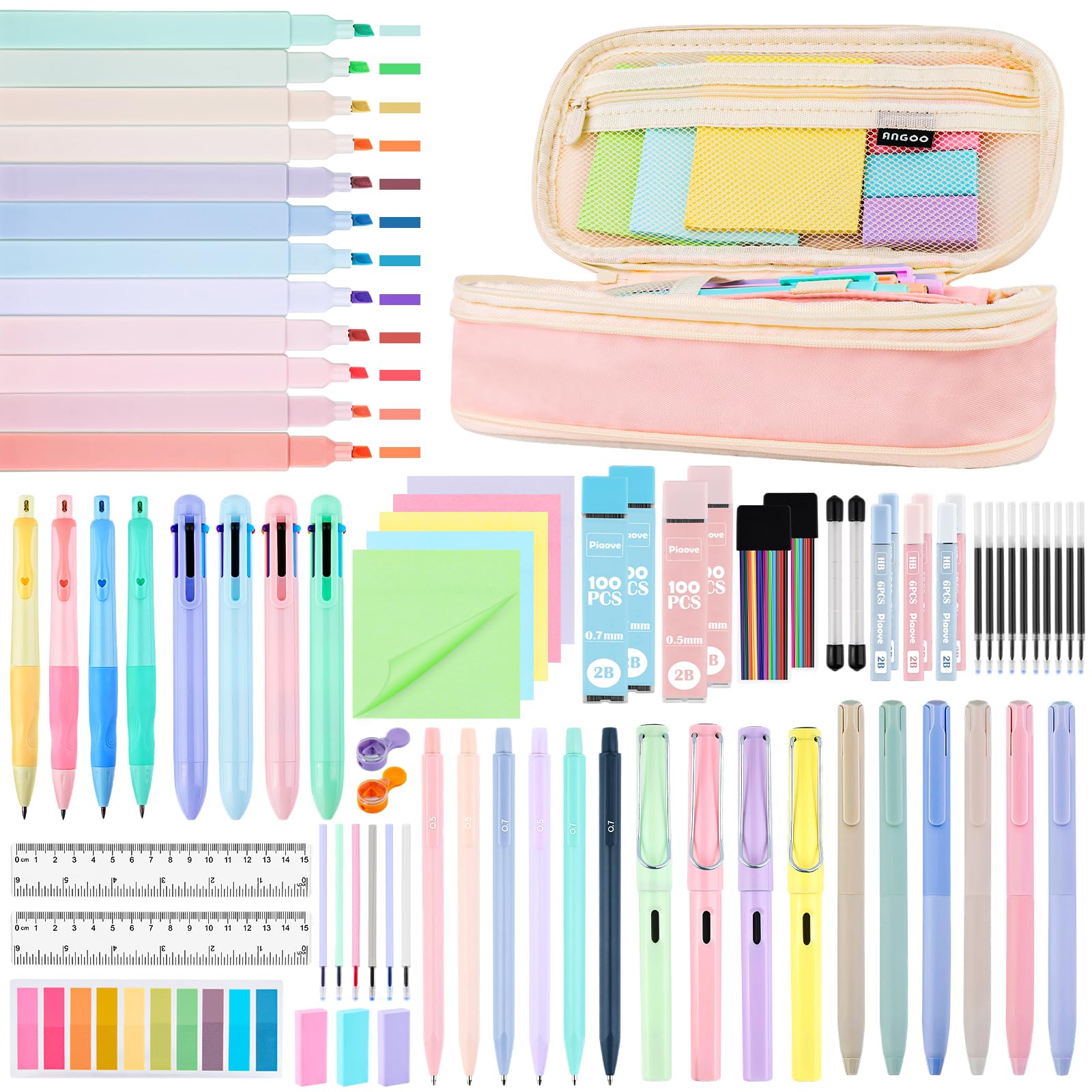 Piaove 80Pcs Aesthetic School Supplies
