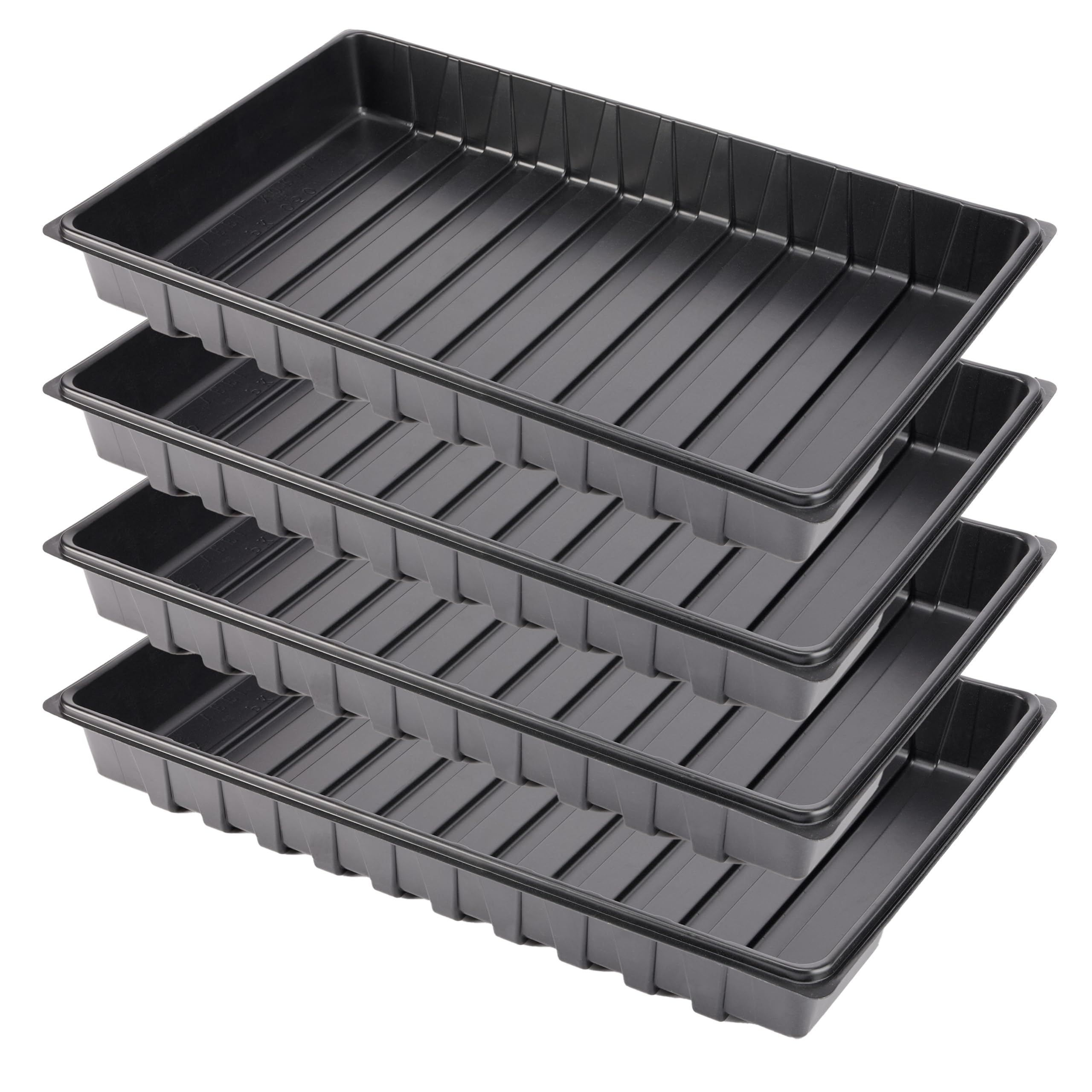 Garronda Anzucht Schale Pflanzschale Gewächshaus Anzuchtplatte Anzuchtschale Keimschale, Ideal für Pflanzen, Anzuchten, Garten GD-0065 (53x32 cm; Schwarz; 4 Stück)