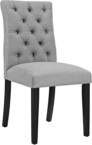 Modway MO- Duchess - Silla de comedor tapizada con botones capitoné moderna, color gris claro
