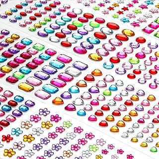 Sponsored Ad - 1246 PCS Self Adhesive Gems Stickers, Jewels Stickers with Multiple Colors and Assorted Shapes for Crafts, ...