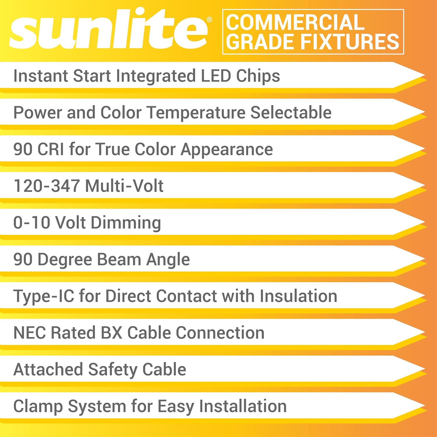 Sunlite 6" LED Commercial Recessed Round Downlight Fixture, Power Selectable 13W/19W/27W, 3000 Lmns, CCT Switch 27K/30K/35K/40K/50K, 90 CRI, Dimmable, Energy Star, Title-24 Compliant, ETL Listed