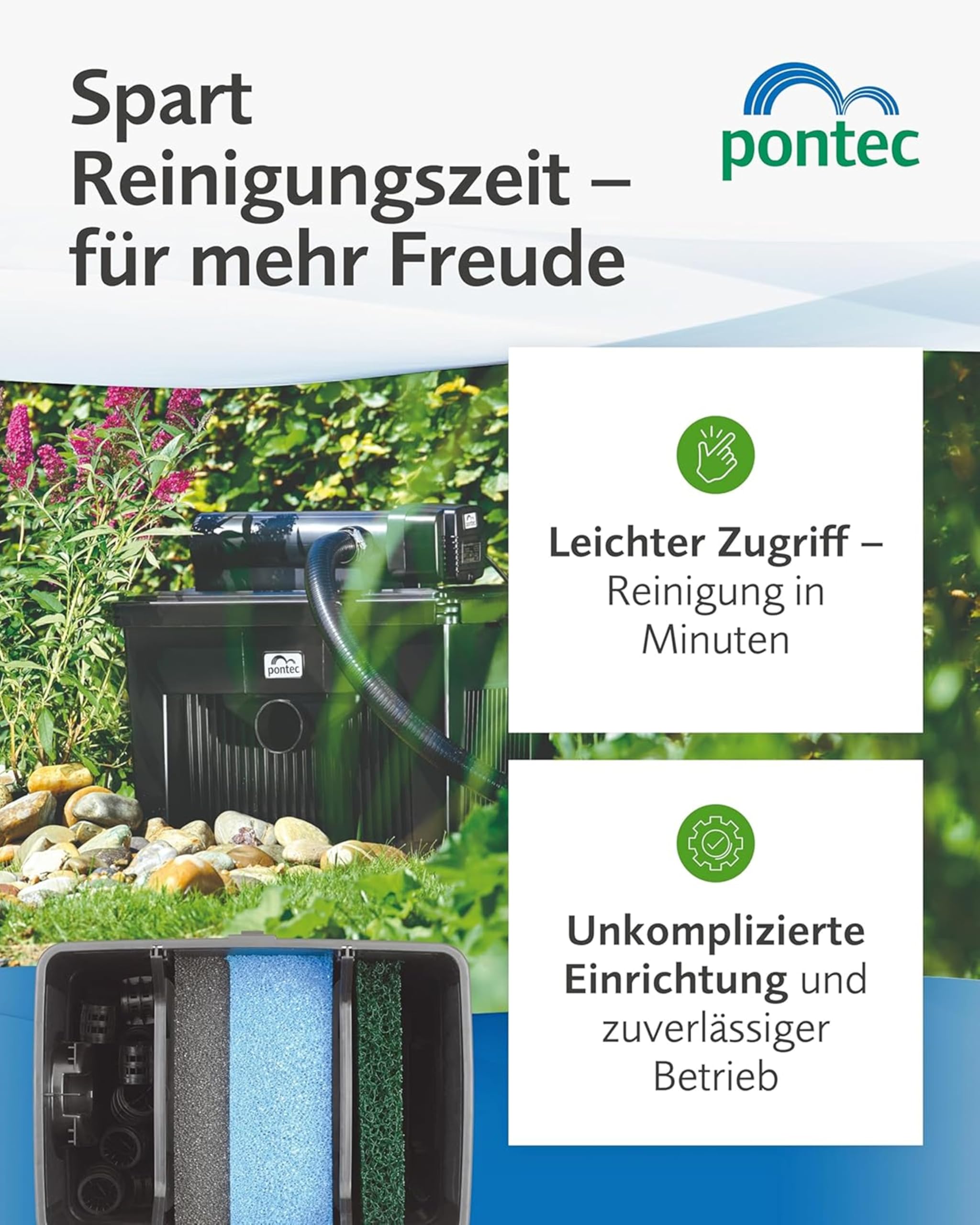 Pontec MultiClear Set 5000 Teichfilter, Schwarz