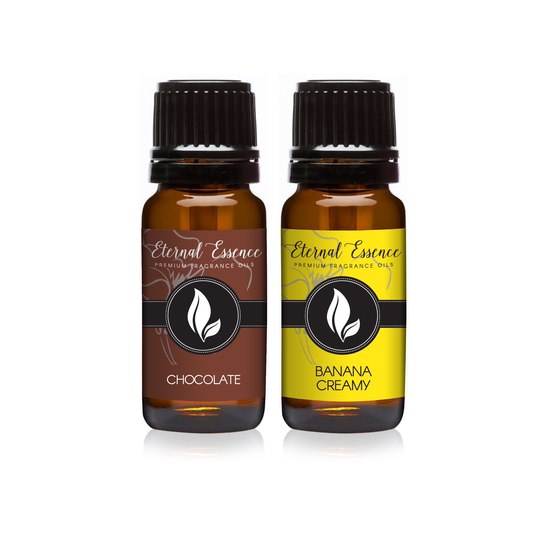 Eternal Essence Oils 2 Pack 10ml Premium Fragrance Oil - Chocolate &amp; Banana Creamy - for Candle, Soap Making, Aromatherapy, Diffusers, Home Care, &amp; Humidifiers