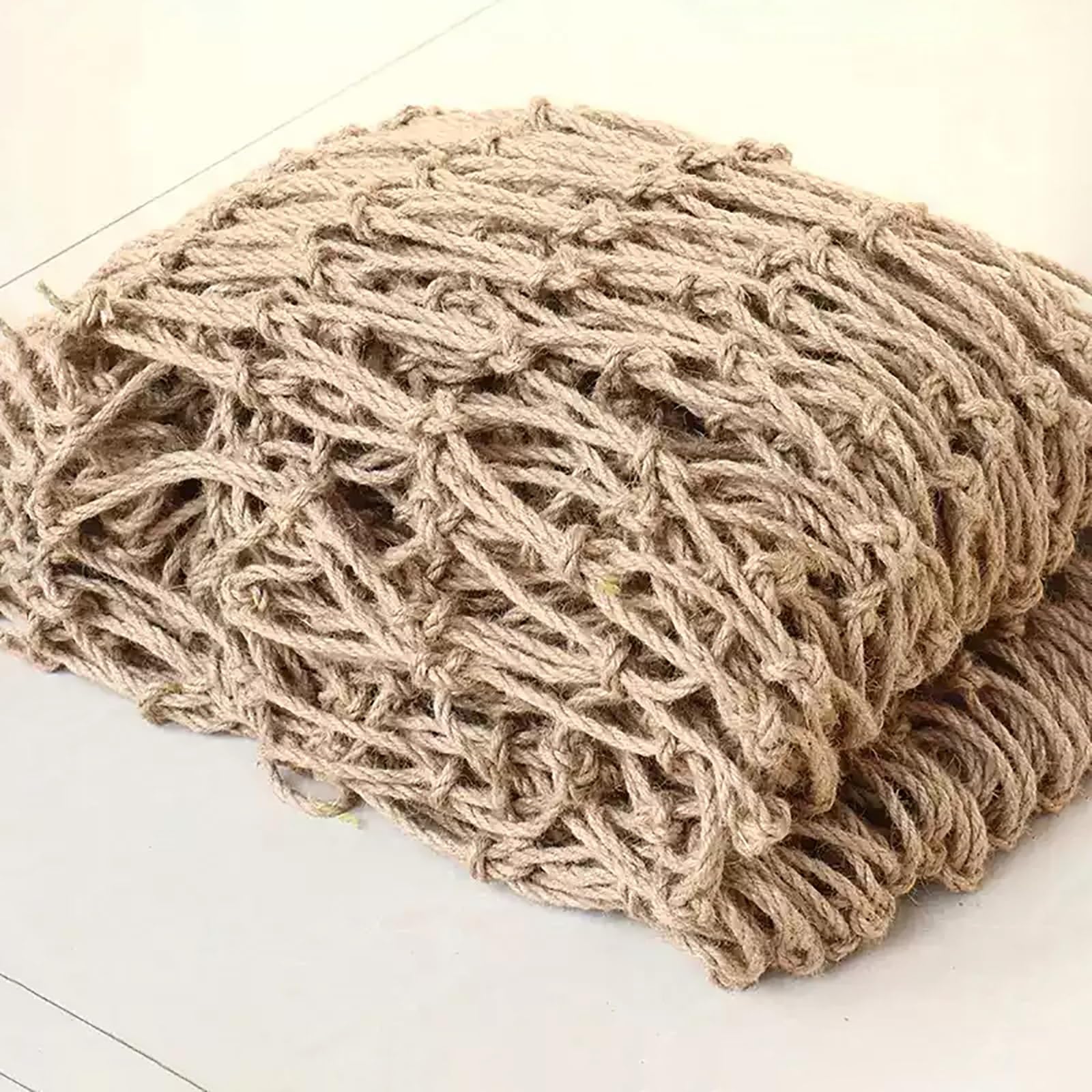 Rete di supporto in iuta resistente, per piante rampicanti, biodegradabile, multi-filo, corda intrecciata personalizzabile (2 x 2 m, 10 mm)
