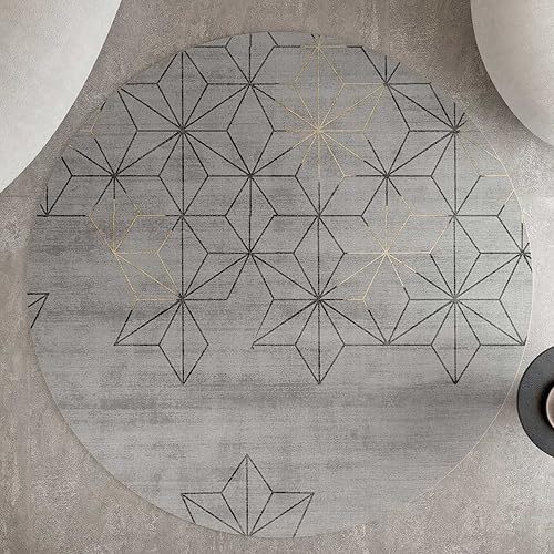 ZZBBZZ-YJ Nordic Round Area Rugs Gray Circular Carpet for Living Room Bedroom Bedside Rugs Home Floor Decor Mat - 80cm 120cm 160cm 180cm 200cm (Size