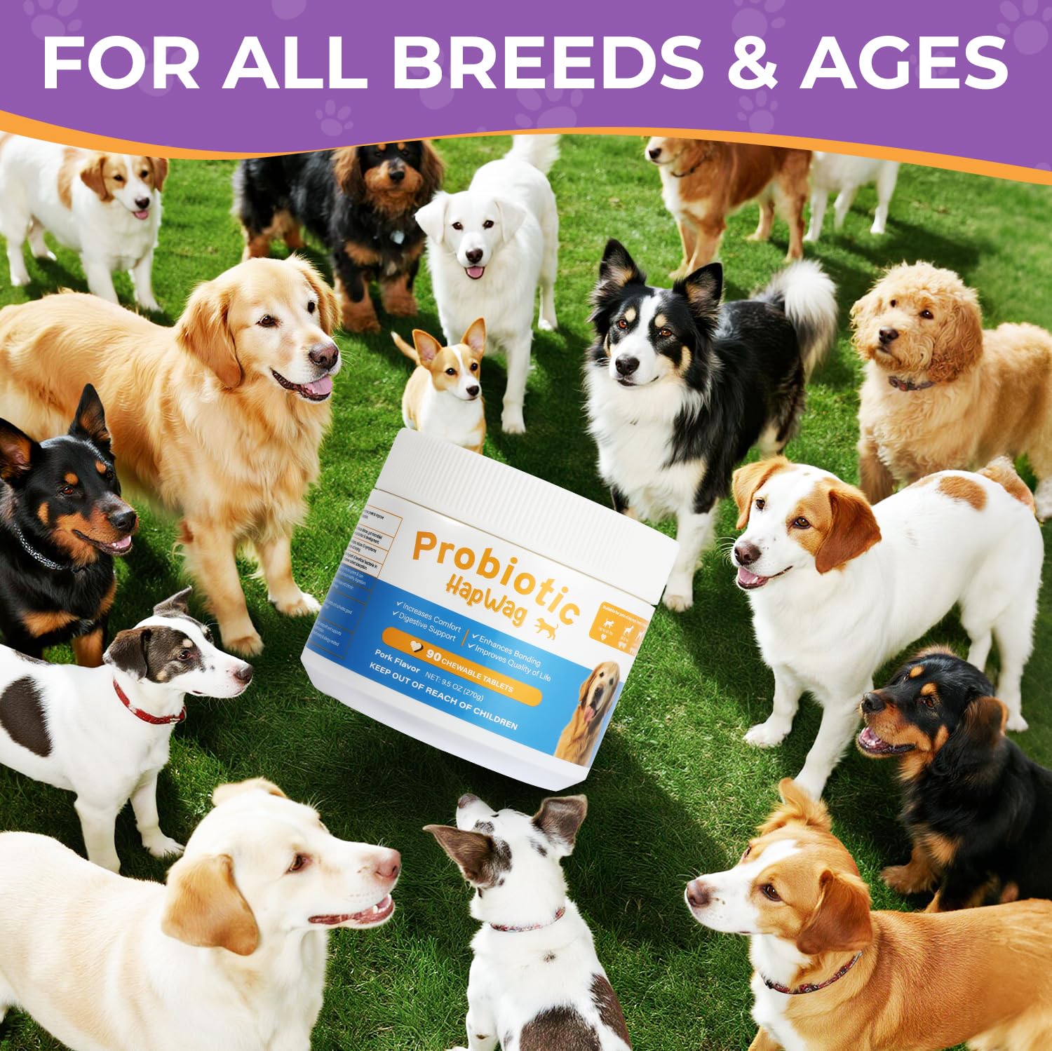 Dog Allergy and Immune Relief Chews - Probiotics for All Breeds and Ages Dogs, Support Gut Digestive Health, Anti Diarrhea, Constipation Relief, Dog Supplements - Pork Flavor - 90 Soft Chews - image 7