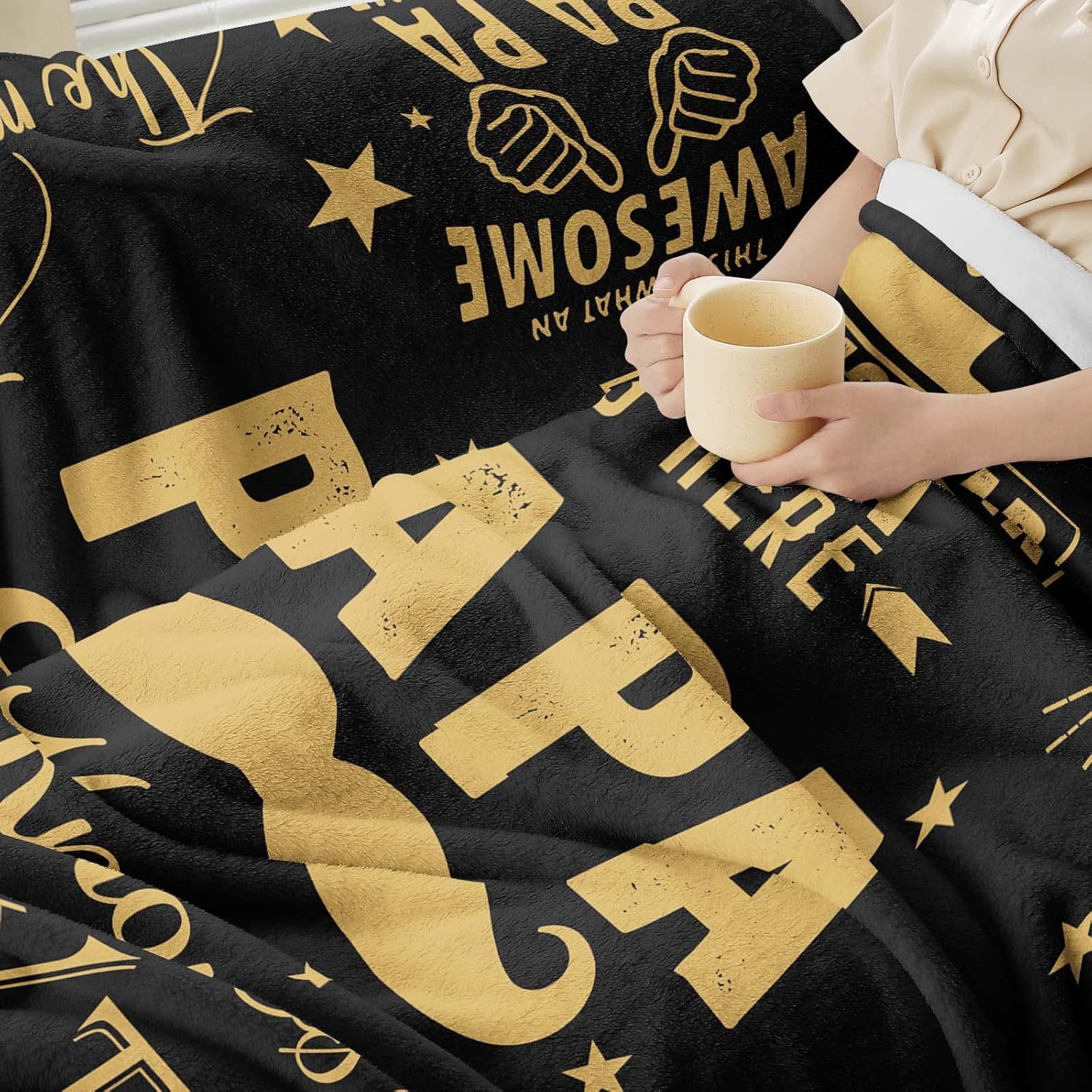 Papa Gifts,Gifts for Papa,Papa Gifts from Grandkids,Papa Christmas Birthday Gifts,Best Great Papa Gifts,Birthday Gifts for Papa,Dad,Father,Daddy,Papa Gifts Ideas,Soft Papa Throw Blanket 60"x50" - Image 2