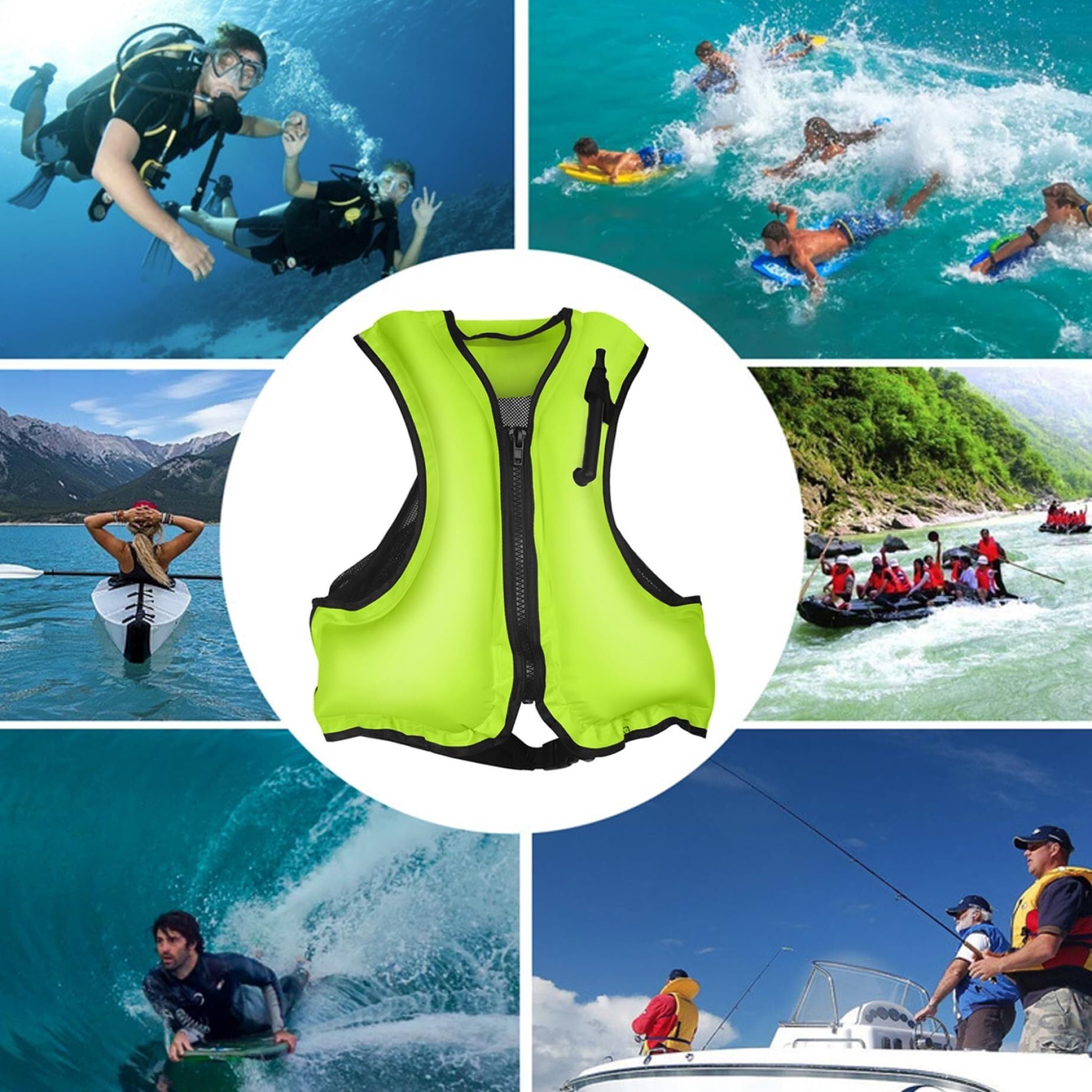 River Vest Leggero Gonfiabile con Valvola Rapida per Pesca Mosca Trota Fiume Uso