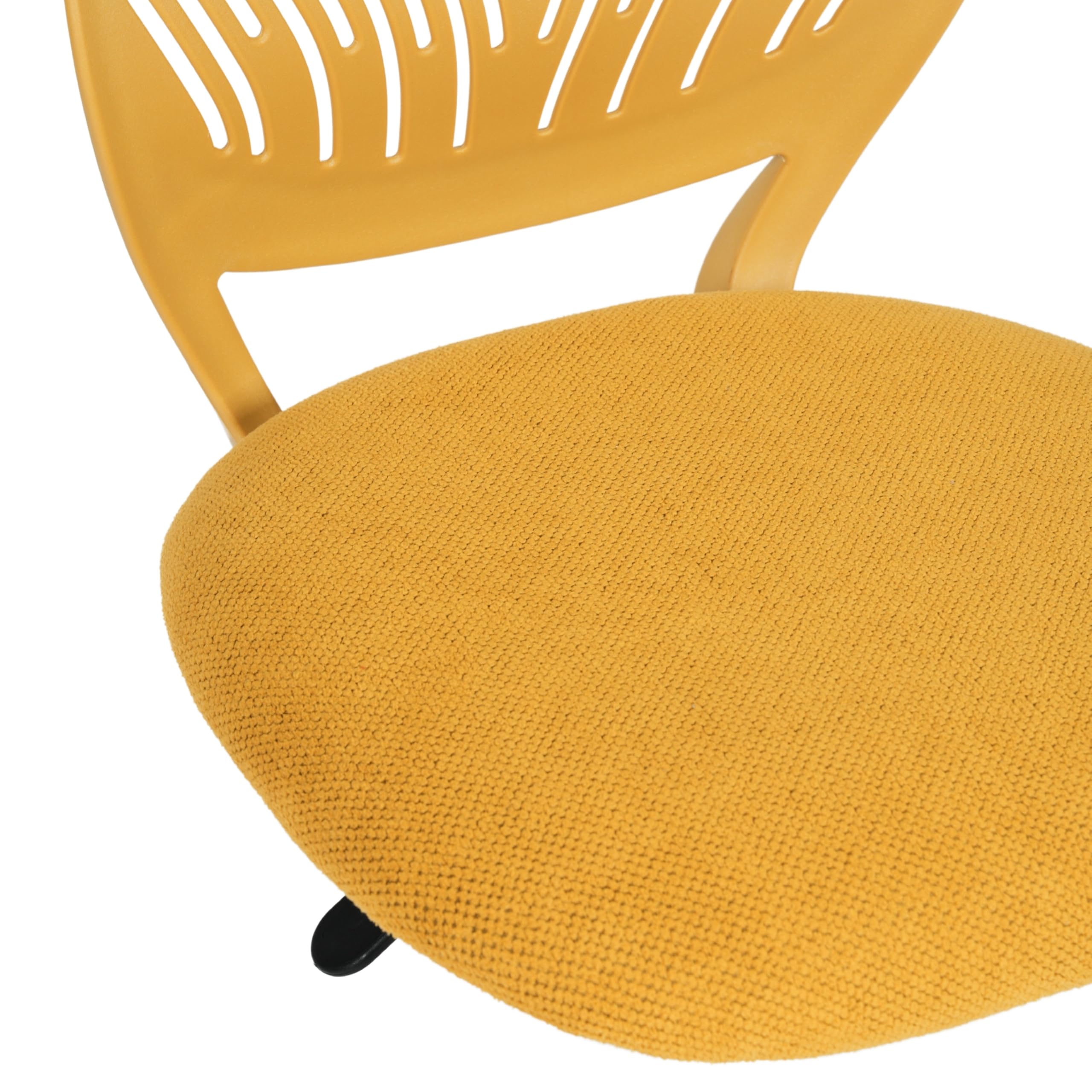FurnitureR Kompakter Klassenstuhl, ergonomischer Sitz für Schule, Rückenlehne aus atmungsaktivem Netzgewebe, höhenverstellbar, Zeichenzimmerstuhl für Kinder, leicht zu bewegen, 360 °, Gelb
