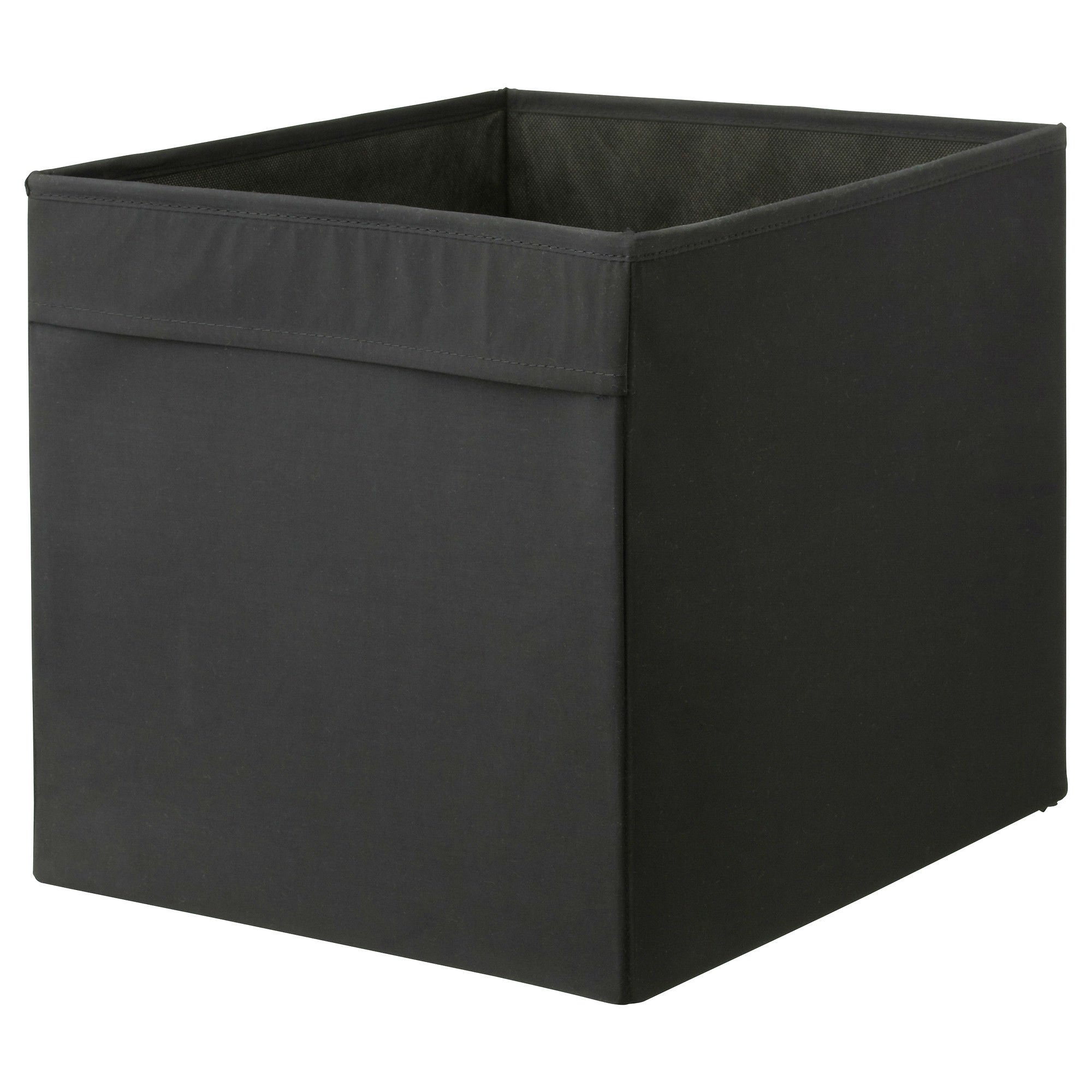 DRONA Storage Box IKEA 33 x 38 x 33cm Fold Down Fabric Sides Storage Unit (Black)