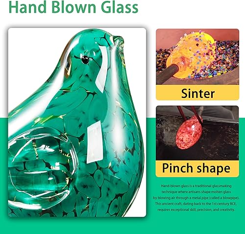 Miniatura 3 de Figura de pájaro de vidrio hecha a mano, escultura de animales, centro de mesa para decoración del hogar, para los amantes de los pájaros