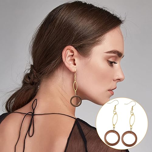 Miniatura 6 de OIIKI 120 aros de cuentas para hacer joyas, aros de metal con forma de ojo, 2 tamaños, accesorios para aretes, collares, diadema, cinturones,