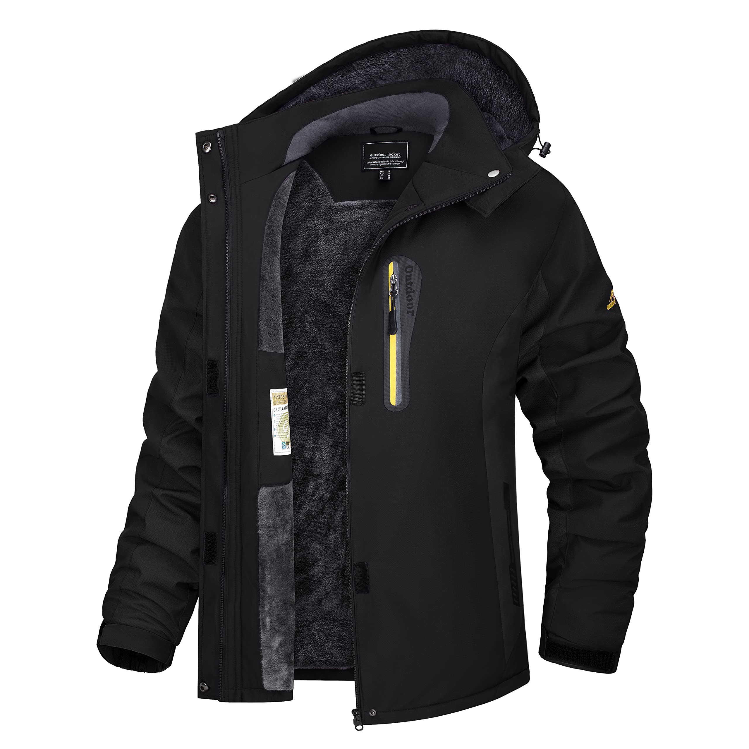 TACVASEN Damen Winterjacke Fleece Skijacke Wasserdicht Warm Softshelljacke Gefüttert Outdoor Funktionsjacke mit Kapuzen
