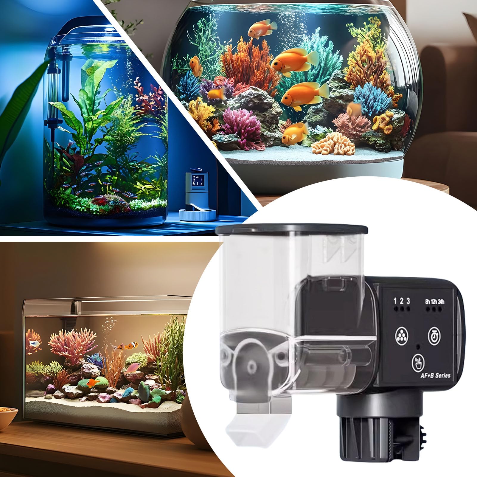 automático para Peces Dispensador de Comida preciso con Temporizador | Dispensador alimentador para acuario Para en Betta, pellets, estanque, hogar, vacaciones, fines de semana y viajes diarios