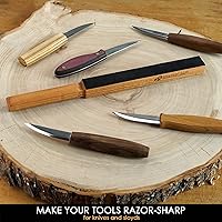 Vista 2 de BeaverCraft LS8 cuero Strop PW1 afilar rueda Stropping rueda rueda de cuero pulido cuero rueda pulido