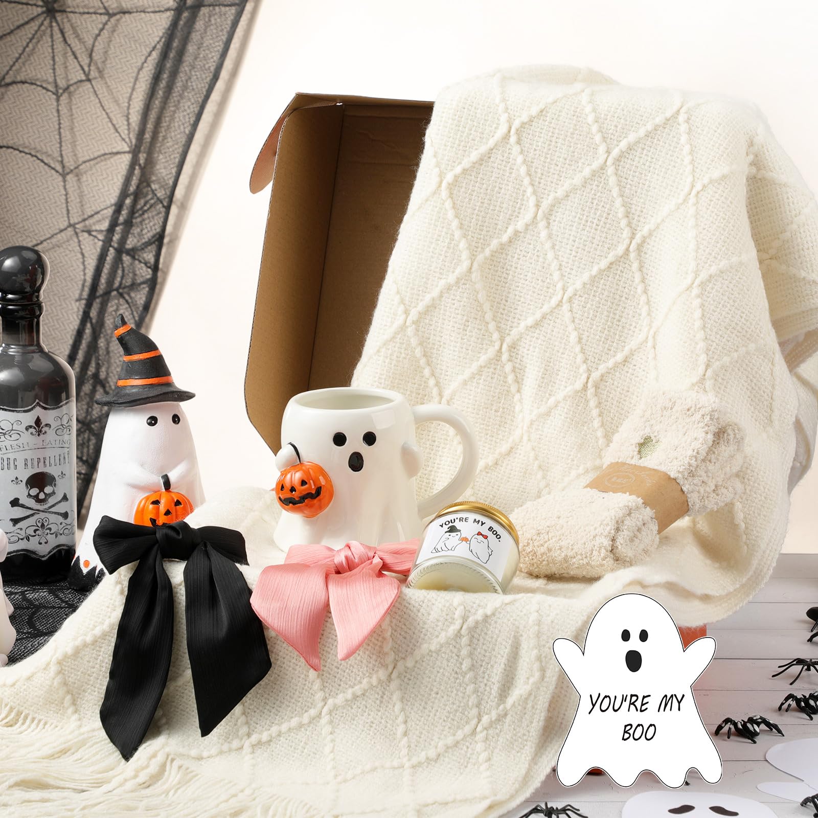 Panier d'Halloween Boo tasse fantôme tricotée cadeau femme adulte