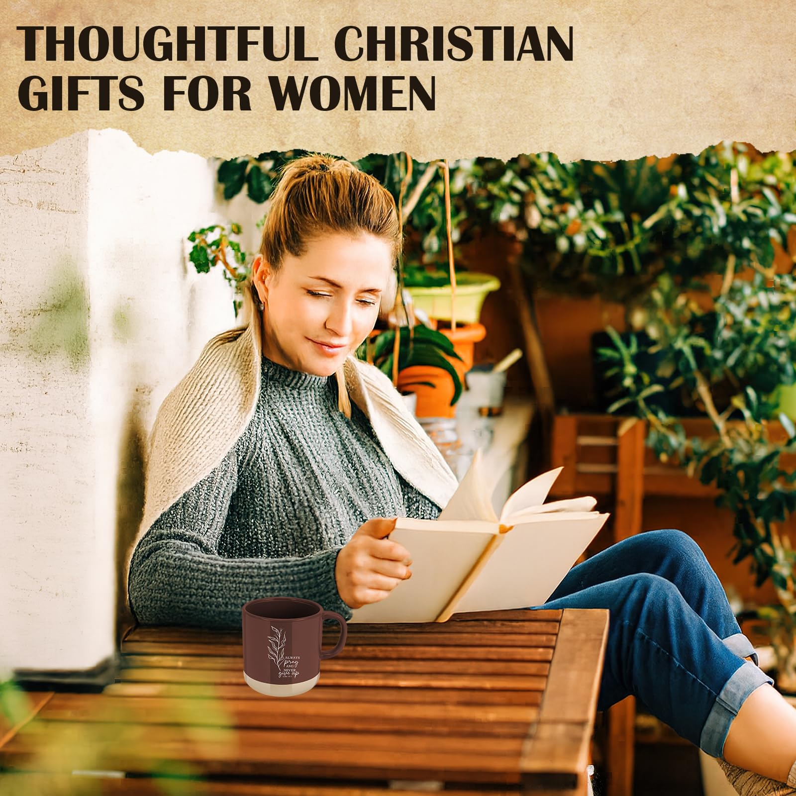 Confezione da 8 tazze cristiane da donna, 380 ml, con versi biblici, tazza da caffè religiosa in ceramica, tazza cristiana, tazza religiosa, regalo per insegnanti, dipendenti, amici